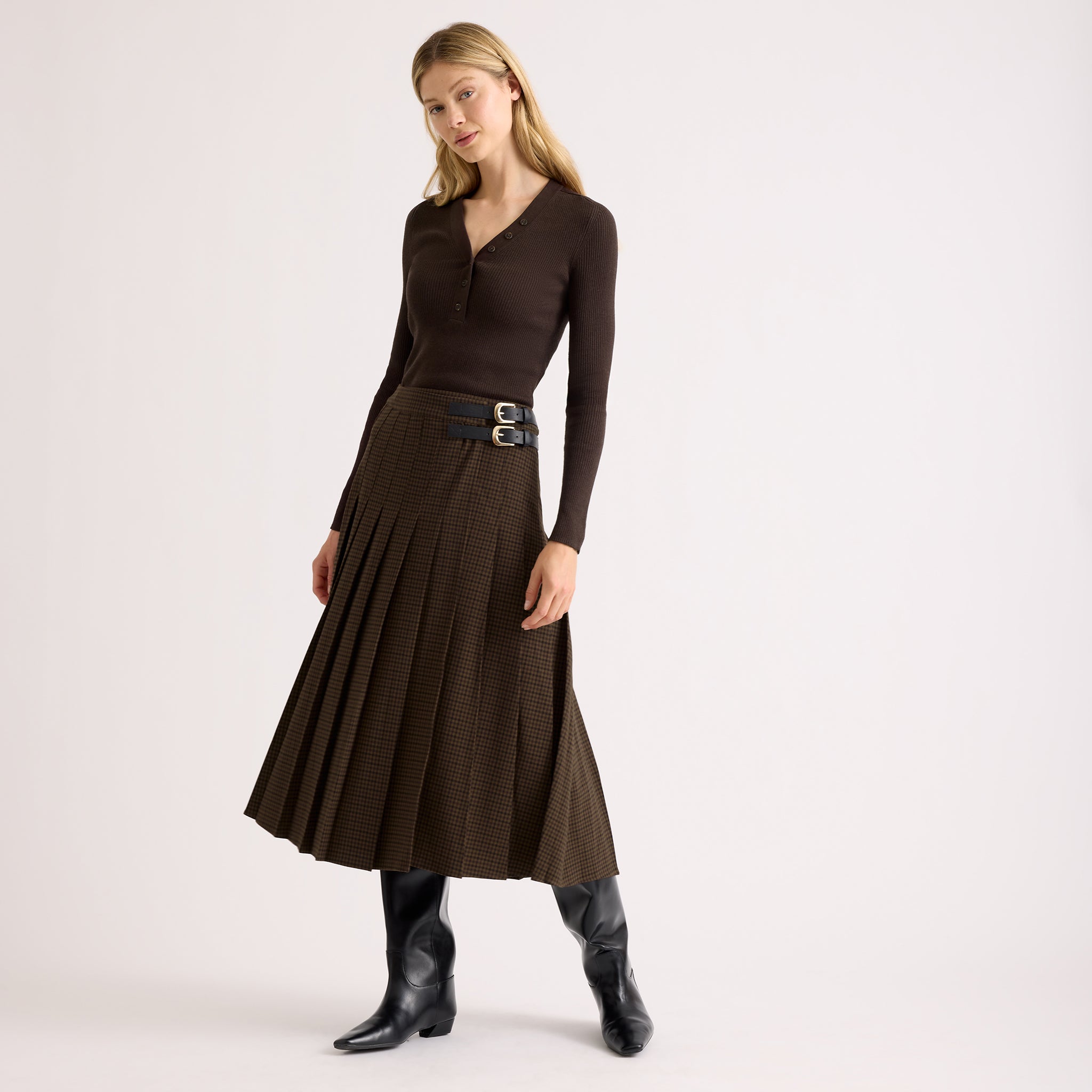 Chocolate Gingham Kilt