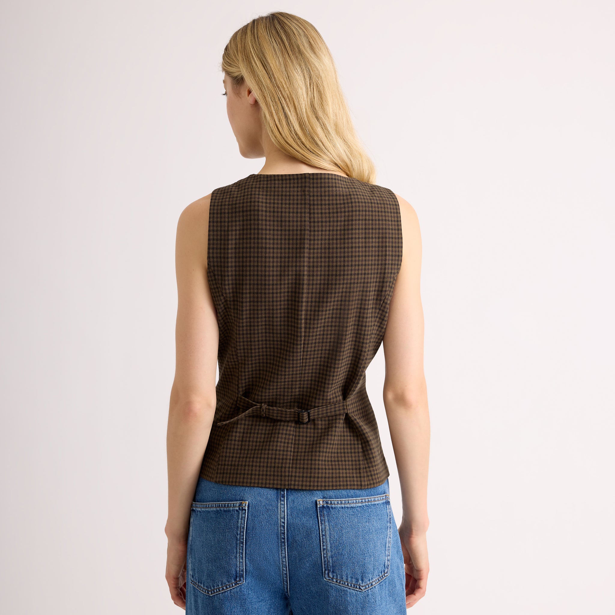 Chocolate Gingham Waistcoat