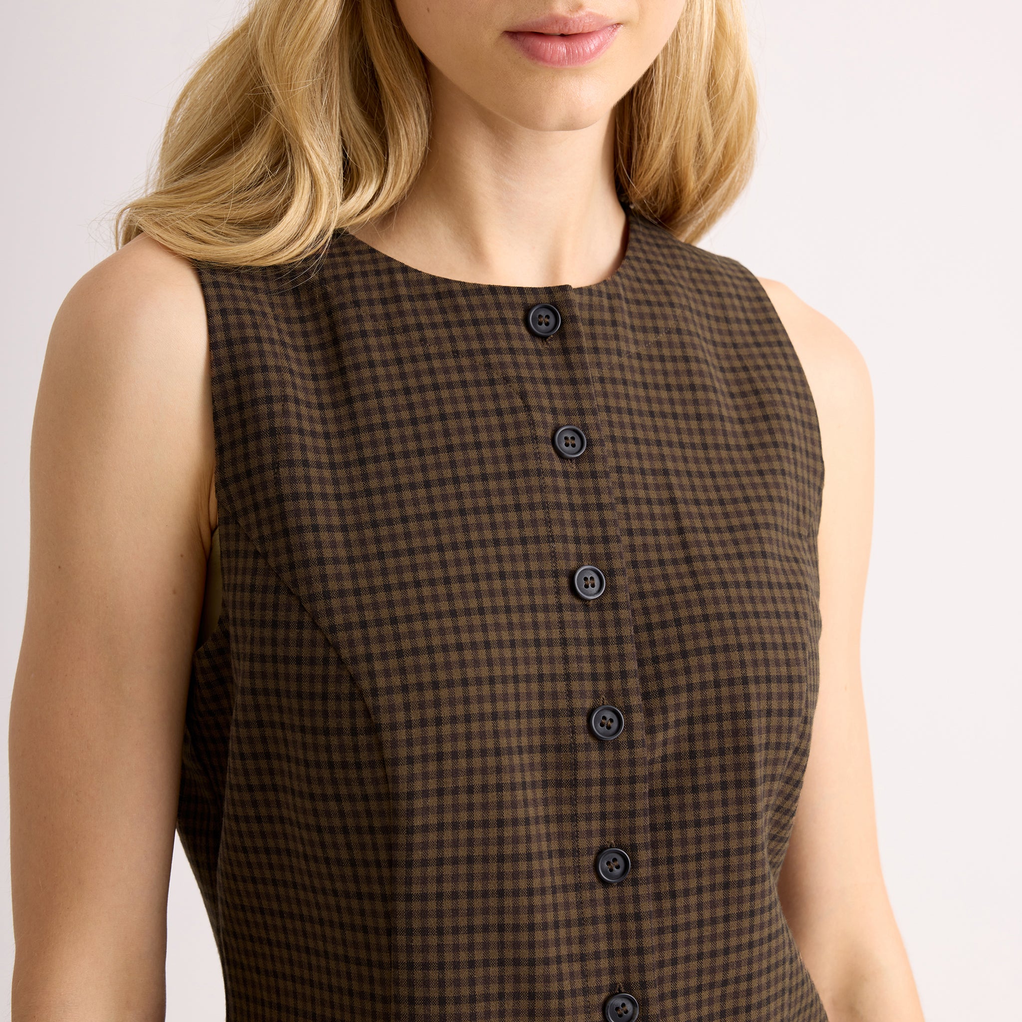Chocolate Gingham Waistcoat