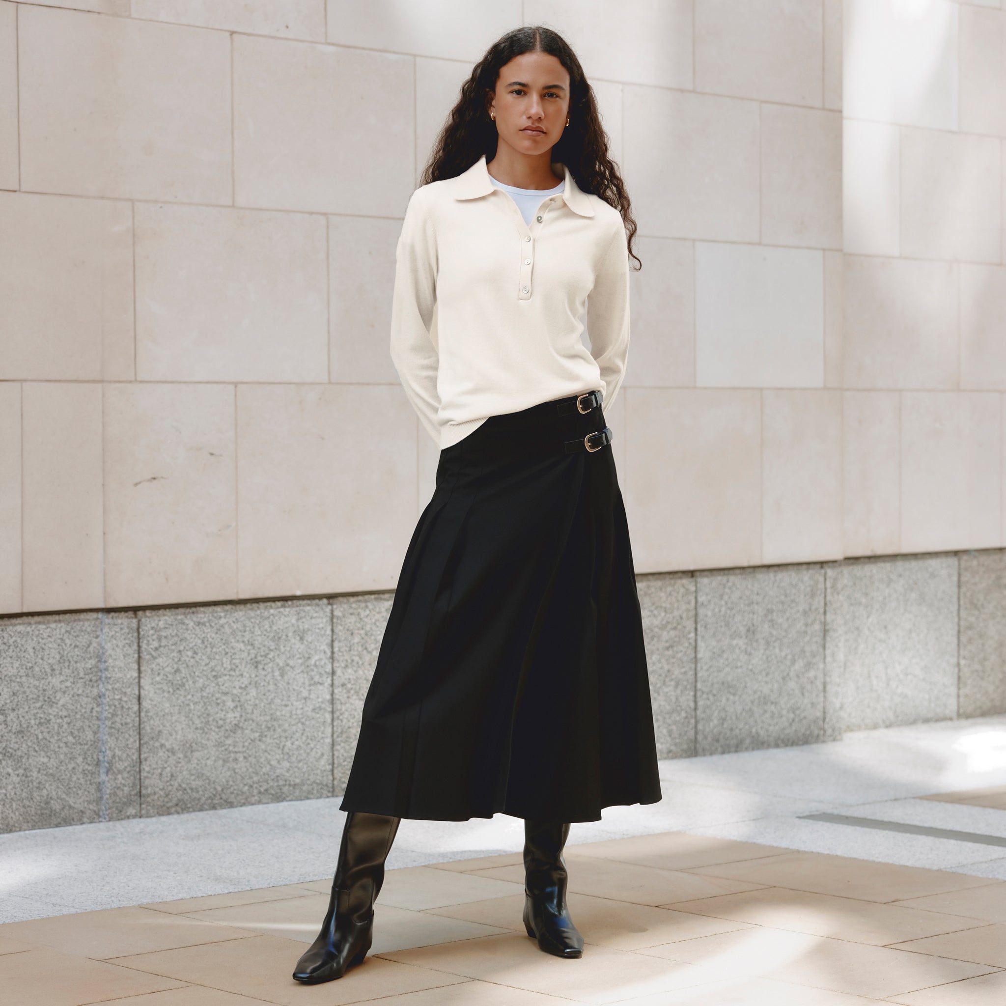 Black Tailored Kilt