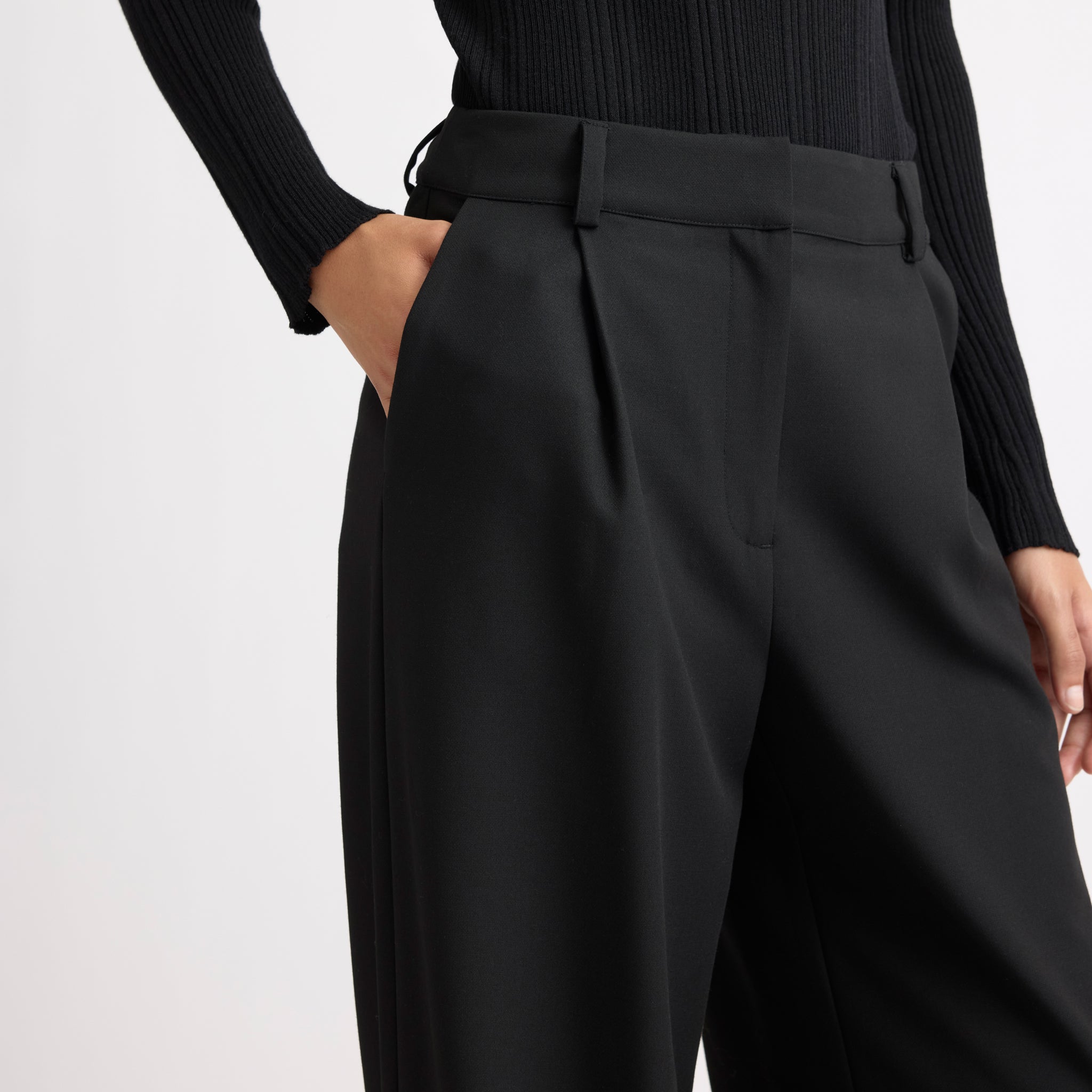 Black Tailored Wide Leg Trousers