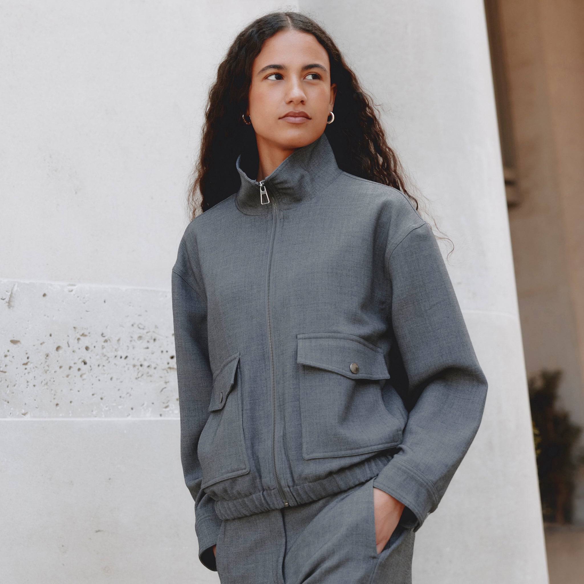 Grey Flannel Bomber