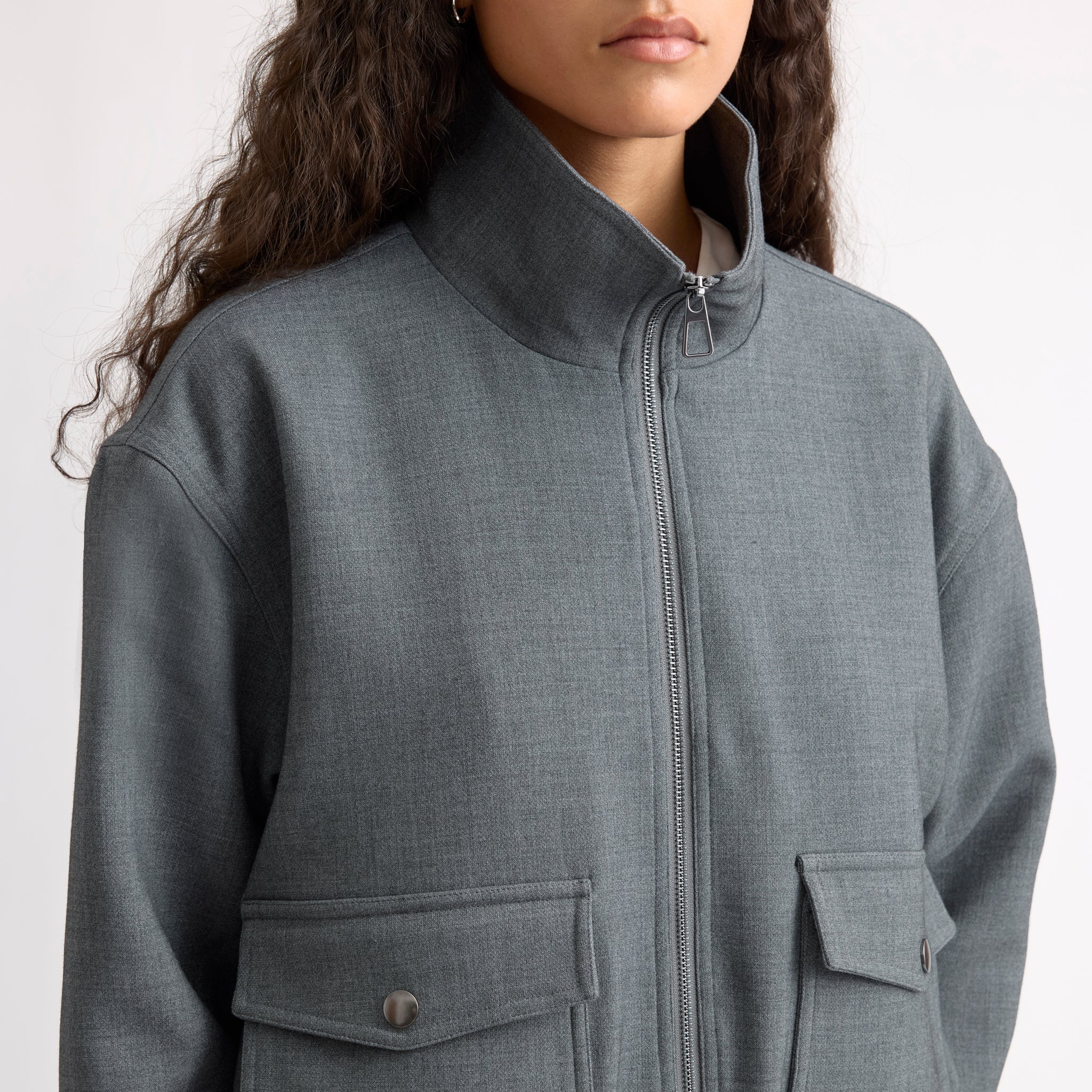 Grey Flannel Bomber