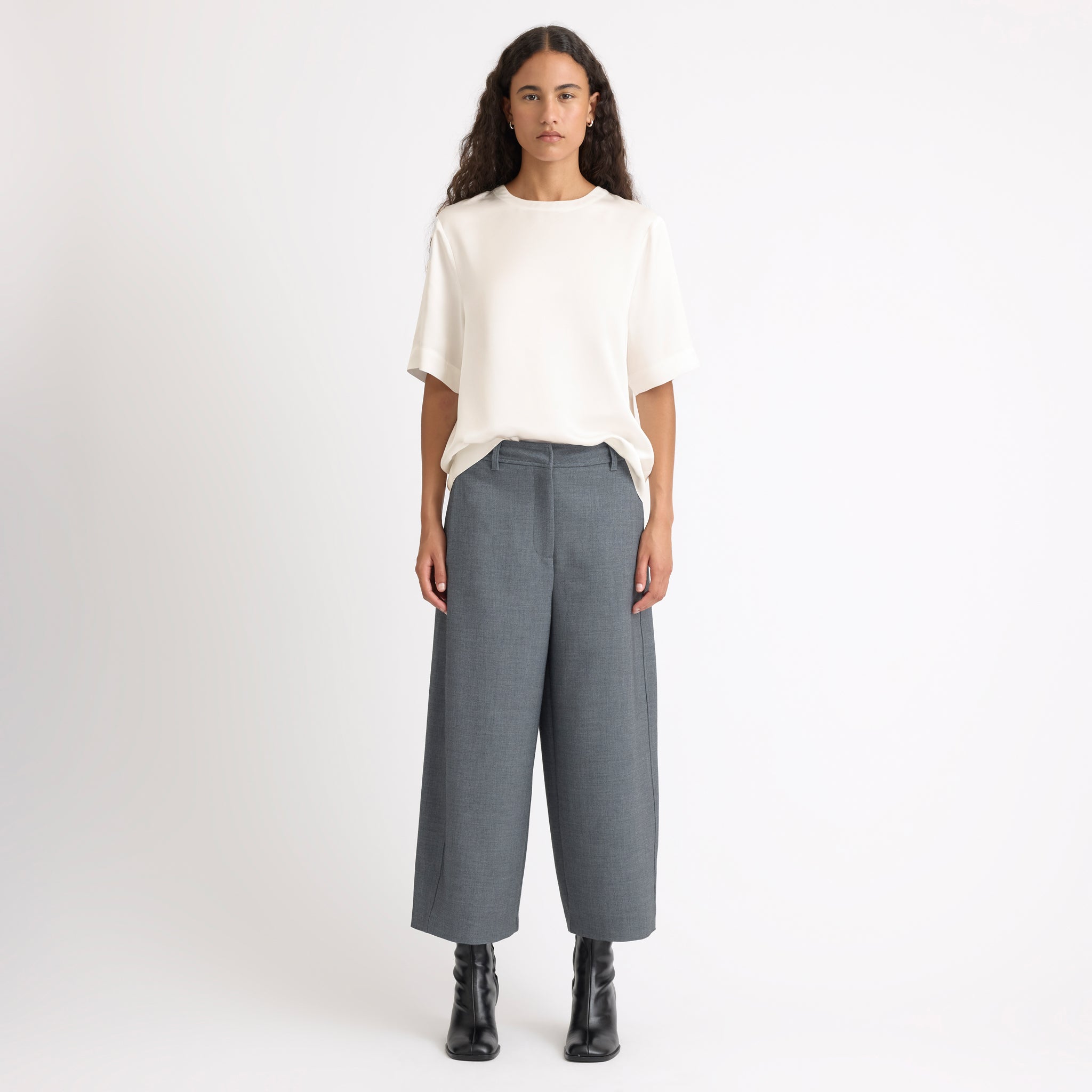 Grey Wide Barrel Trouser