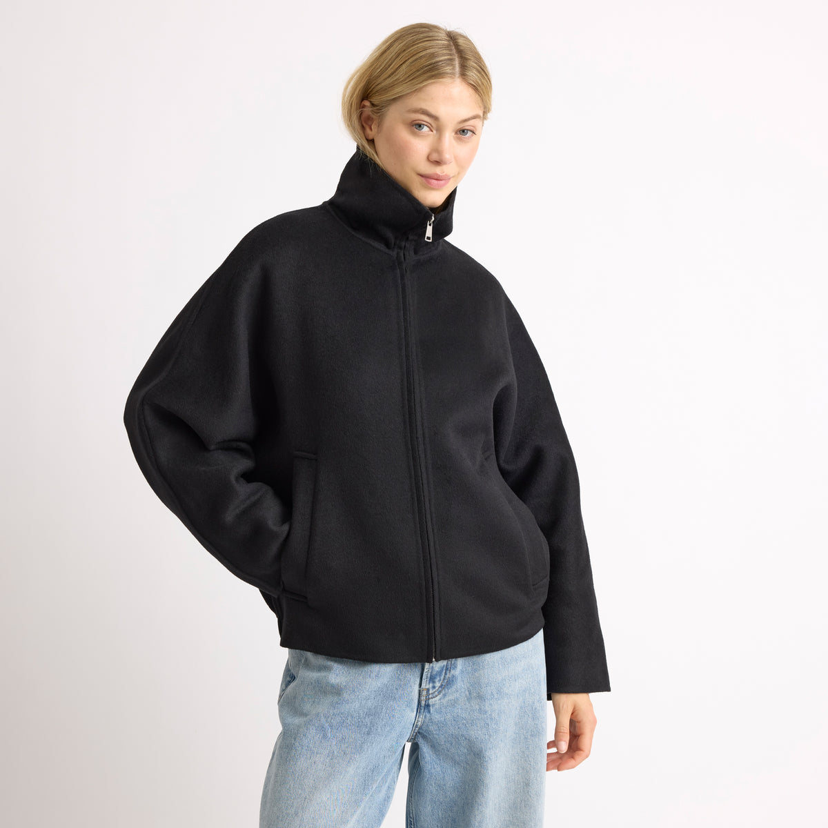 Wool Blend Zip Jacket