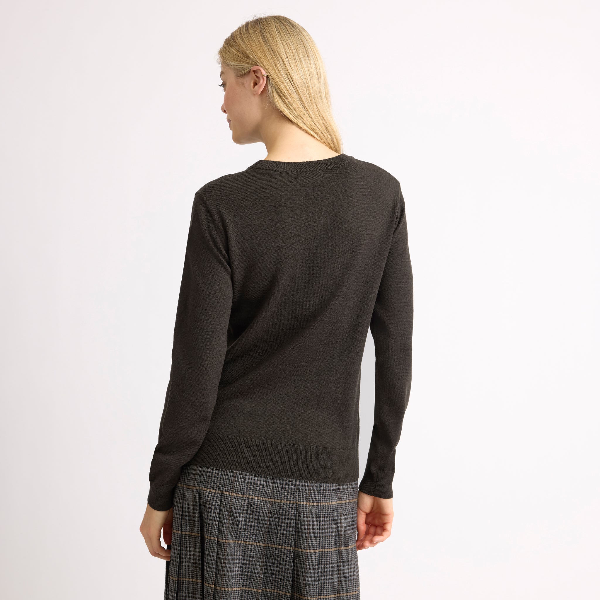 Chocolate Merino Crew Neck Jumper