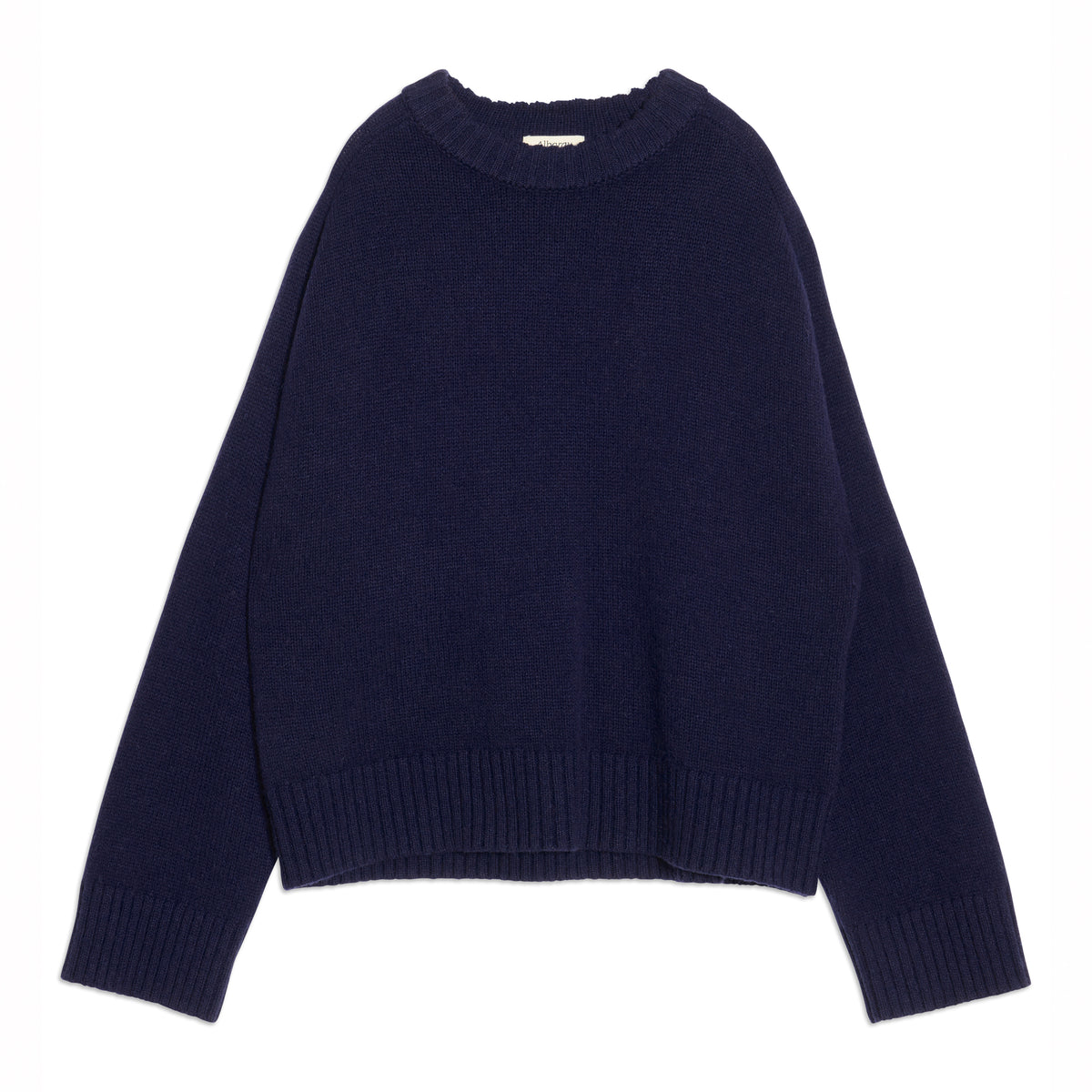 Navy Drop Shoulder Chunky Merino Jumper