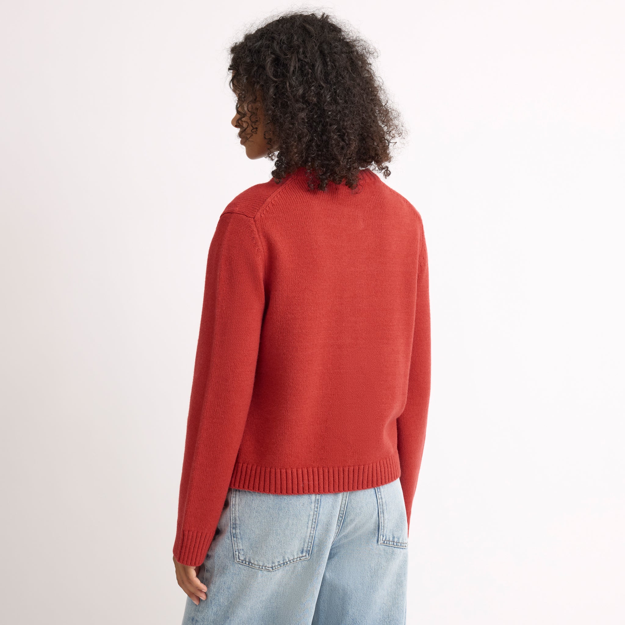 Orange Crew Neck Cardigan