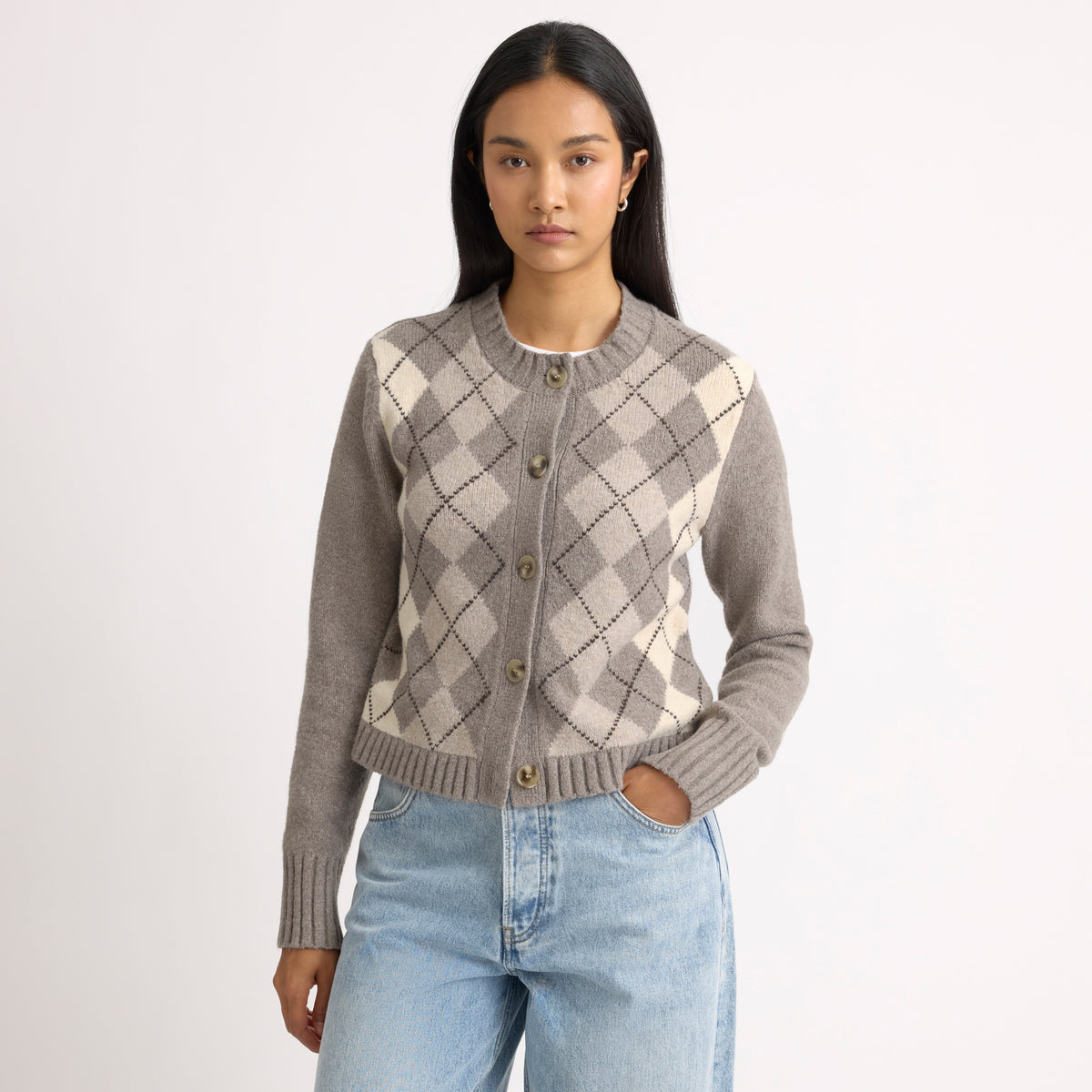 Camel Argyle Cardigan