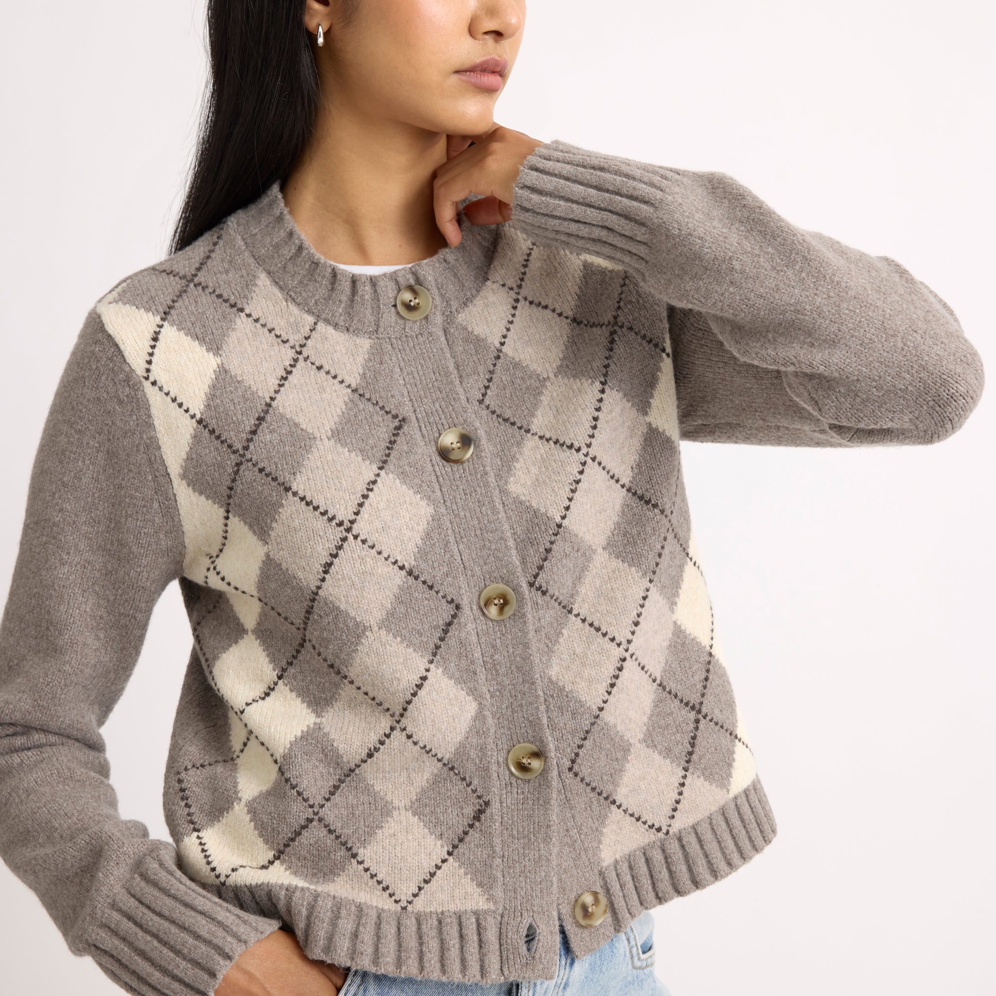 Camel Argyle Cardigan
