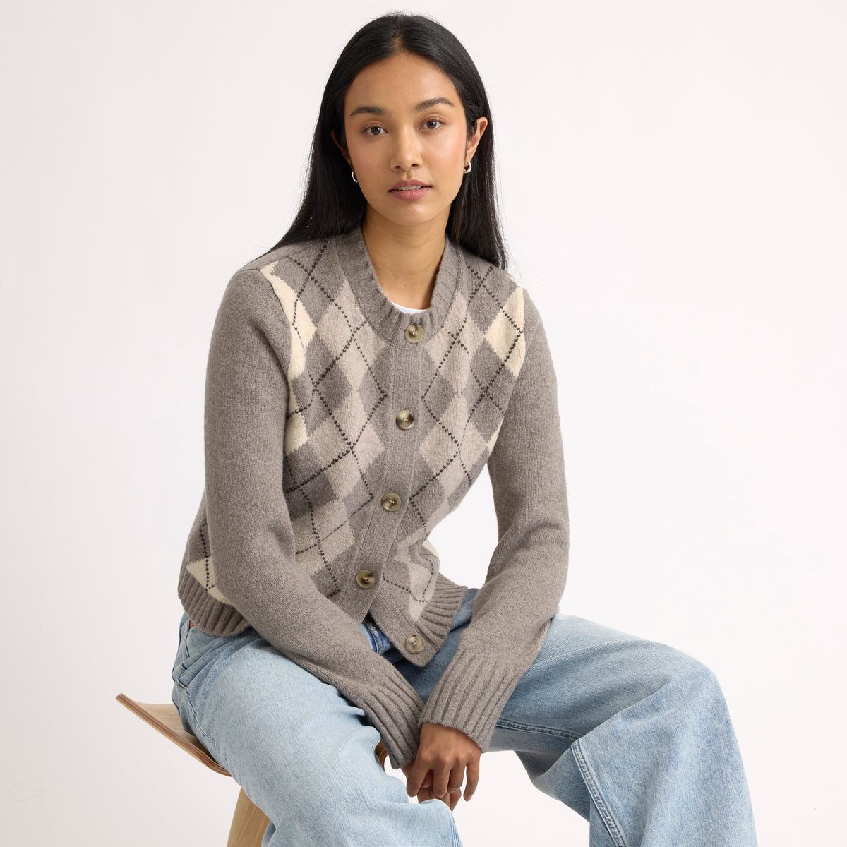 Camel Argyle Cardigan
