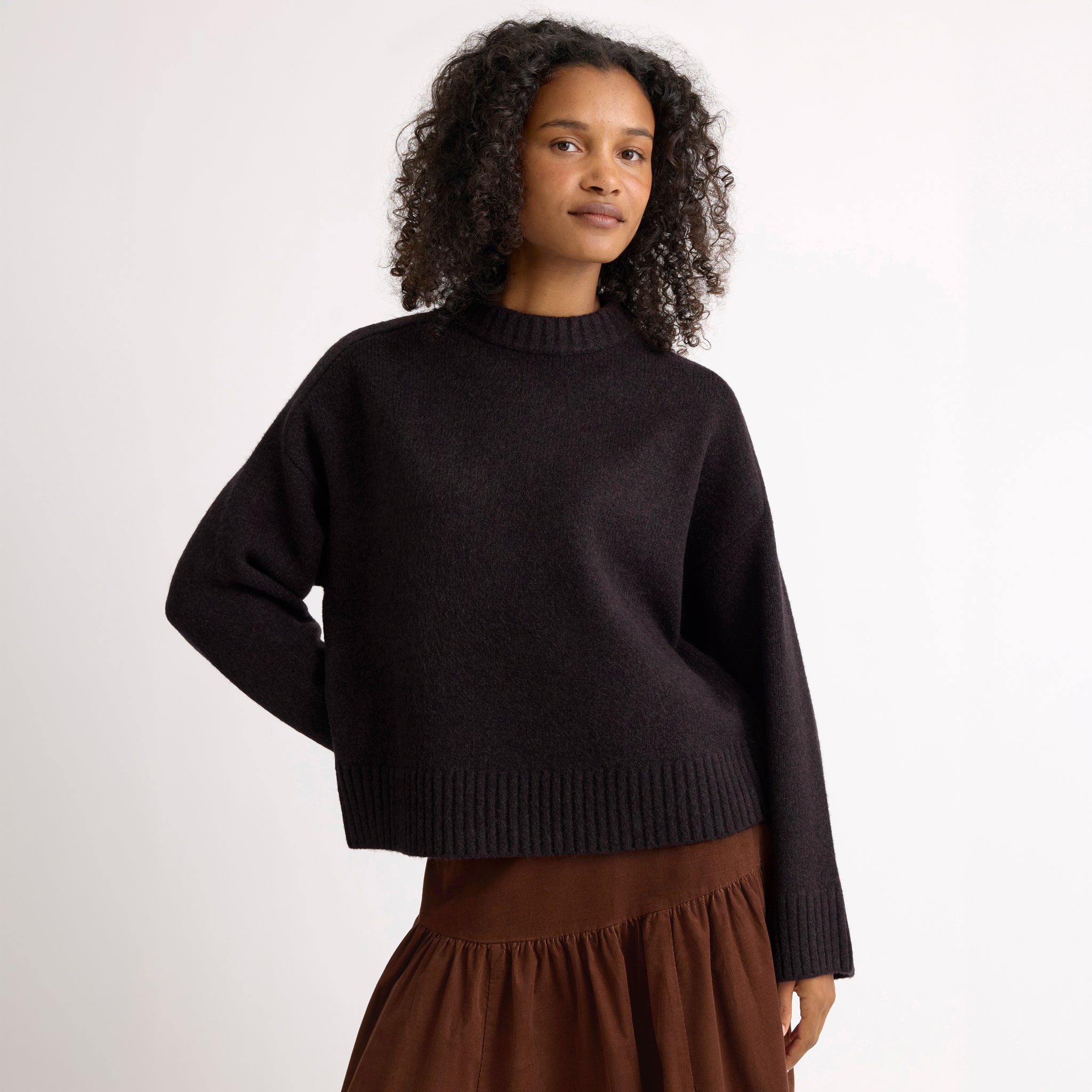 Chocolate Cosy Drop Shoulder Jumper