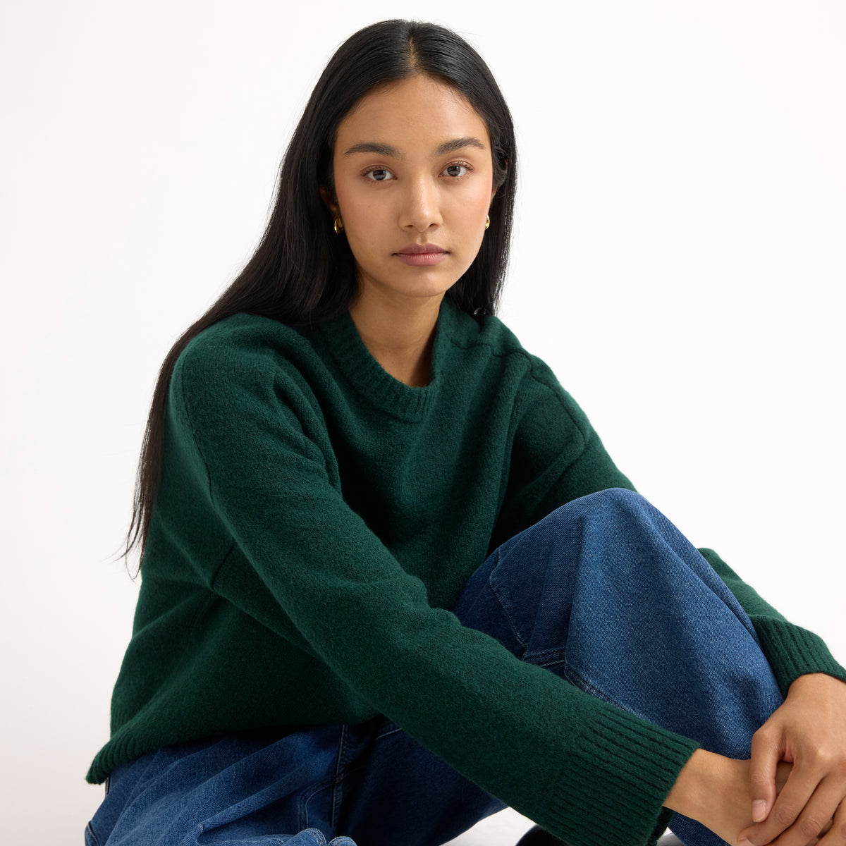 Green Cosy Drop Shoulder Jumper
