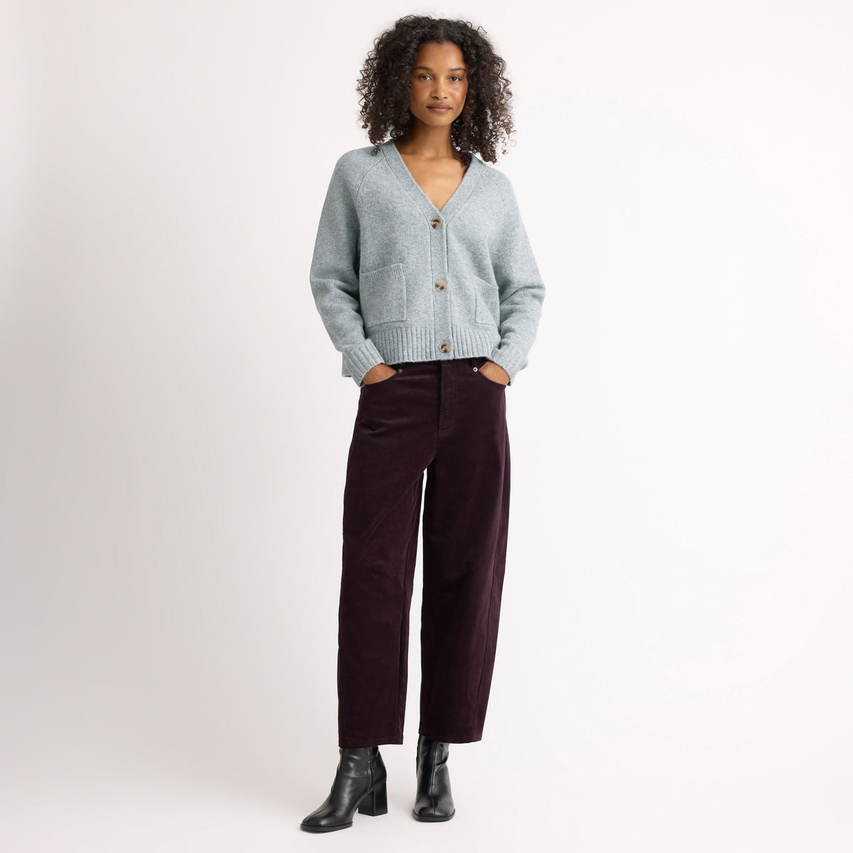 Grey Cosy Relaxed Cardigan