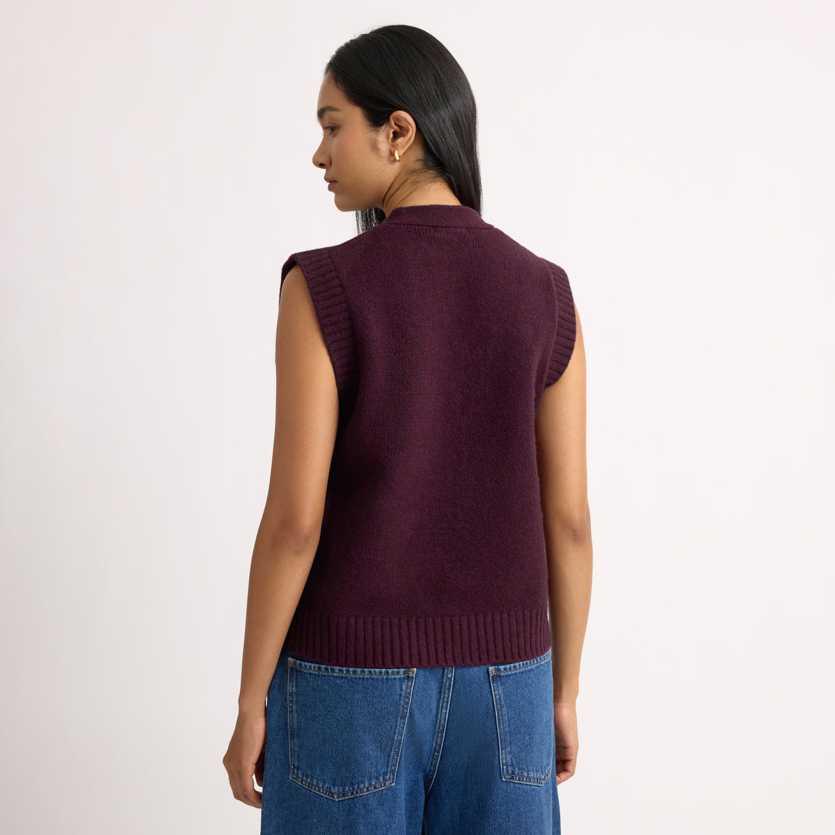Burgundy Cosy Button Tank