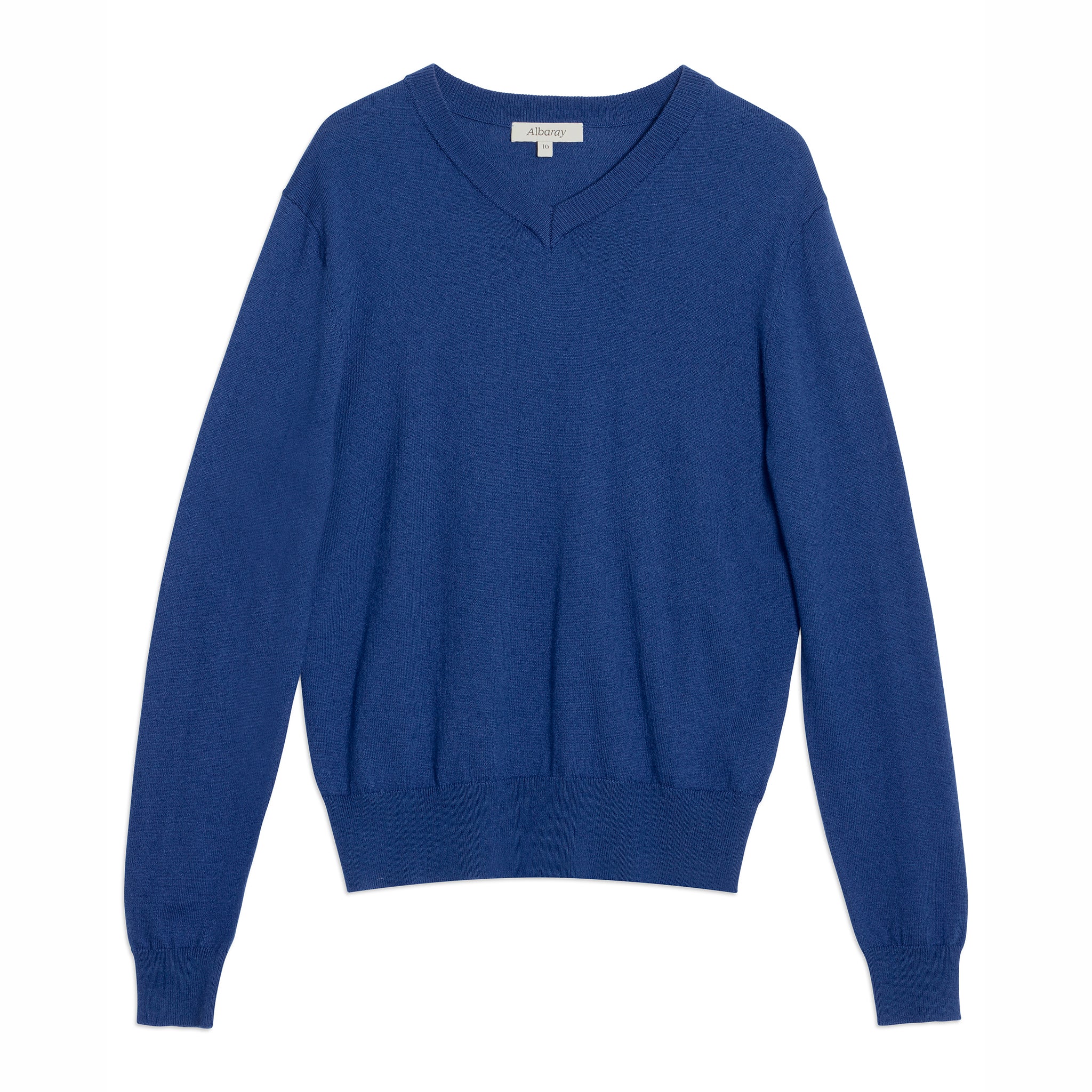 Cobalt Fine Knit V Neck Jumper