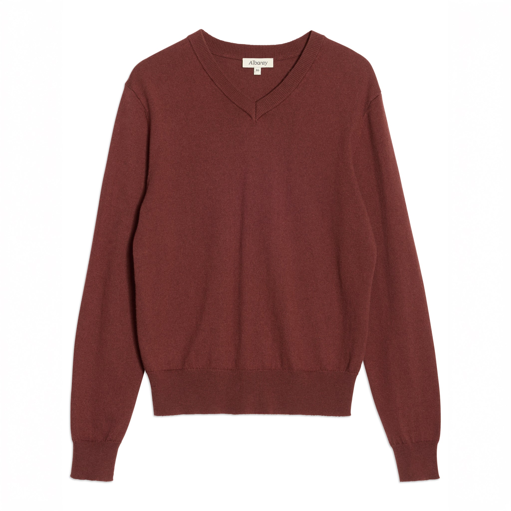 Chestnut Fine Knit V Neck Jumper