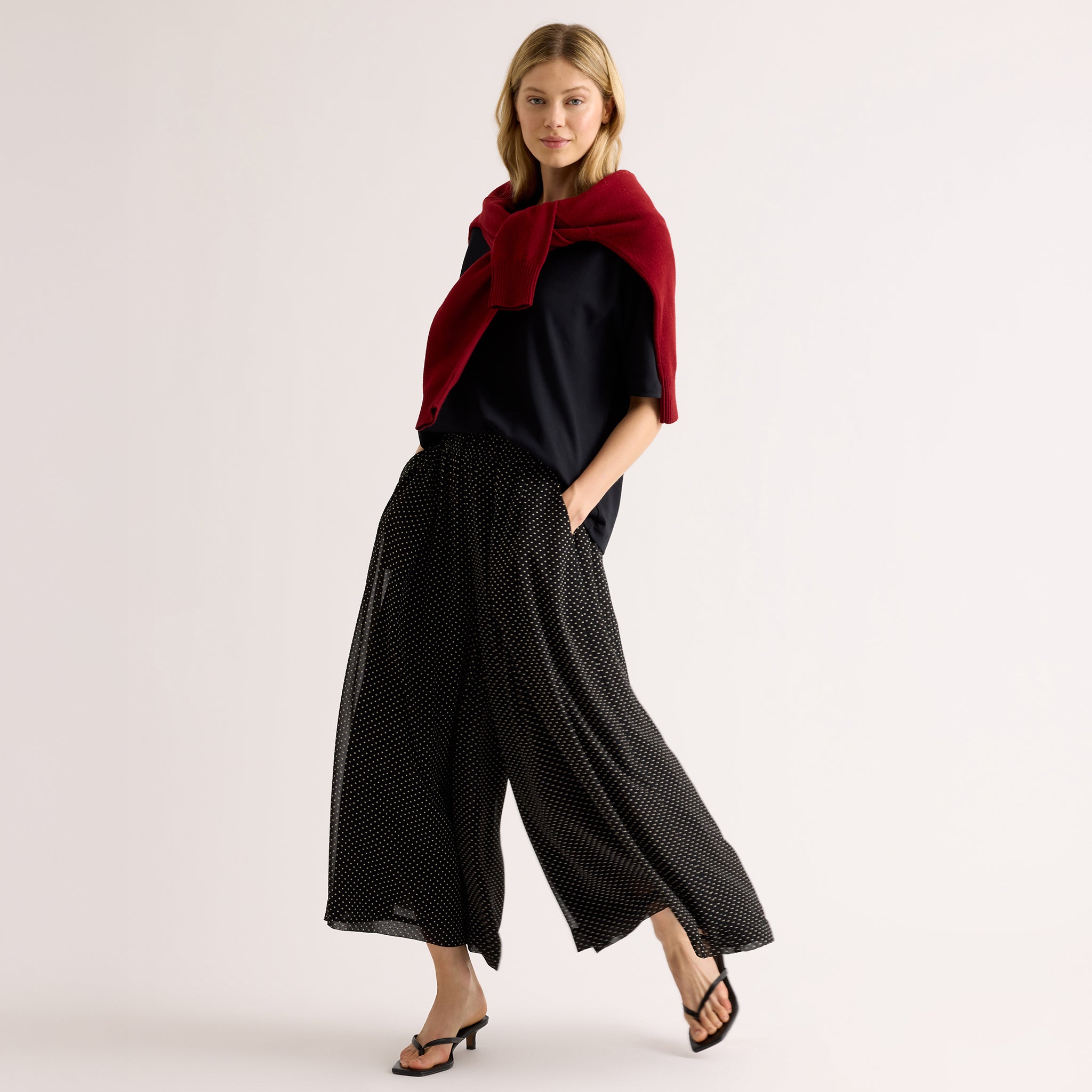 Black Spot Chiffon Culottes | Sustainable Womenswear | Albaray