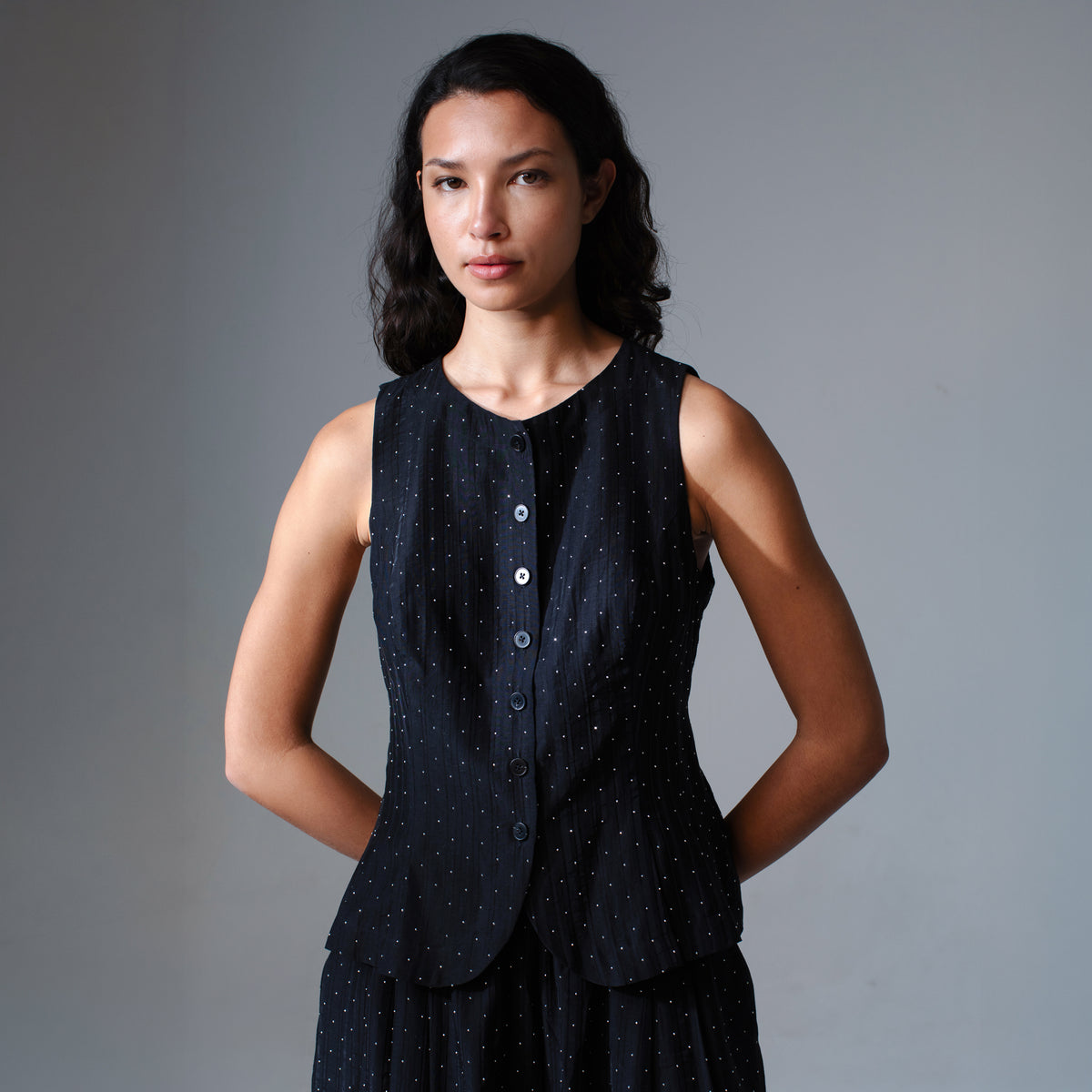 Black Rhinestone Waistcoat