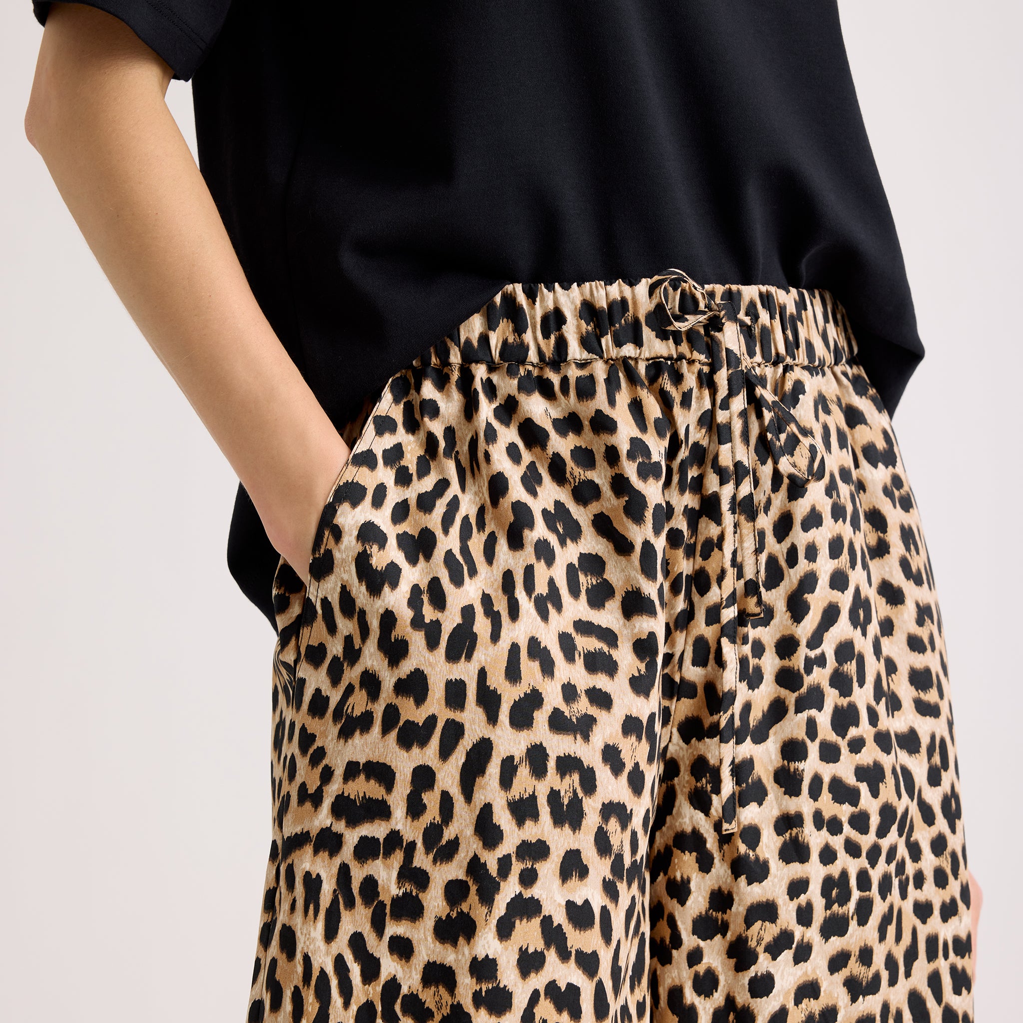 Animal Drawstring Barrel Leg Trouser