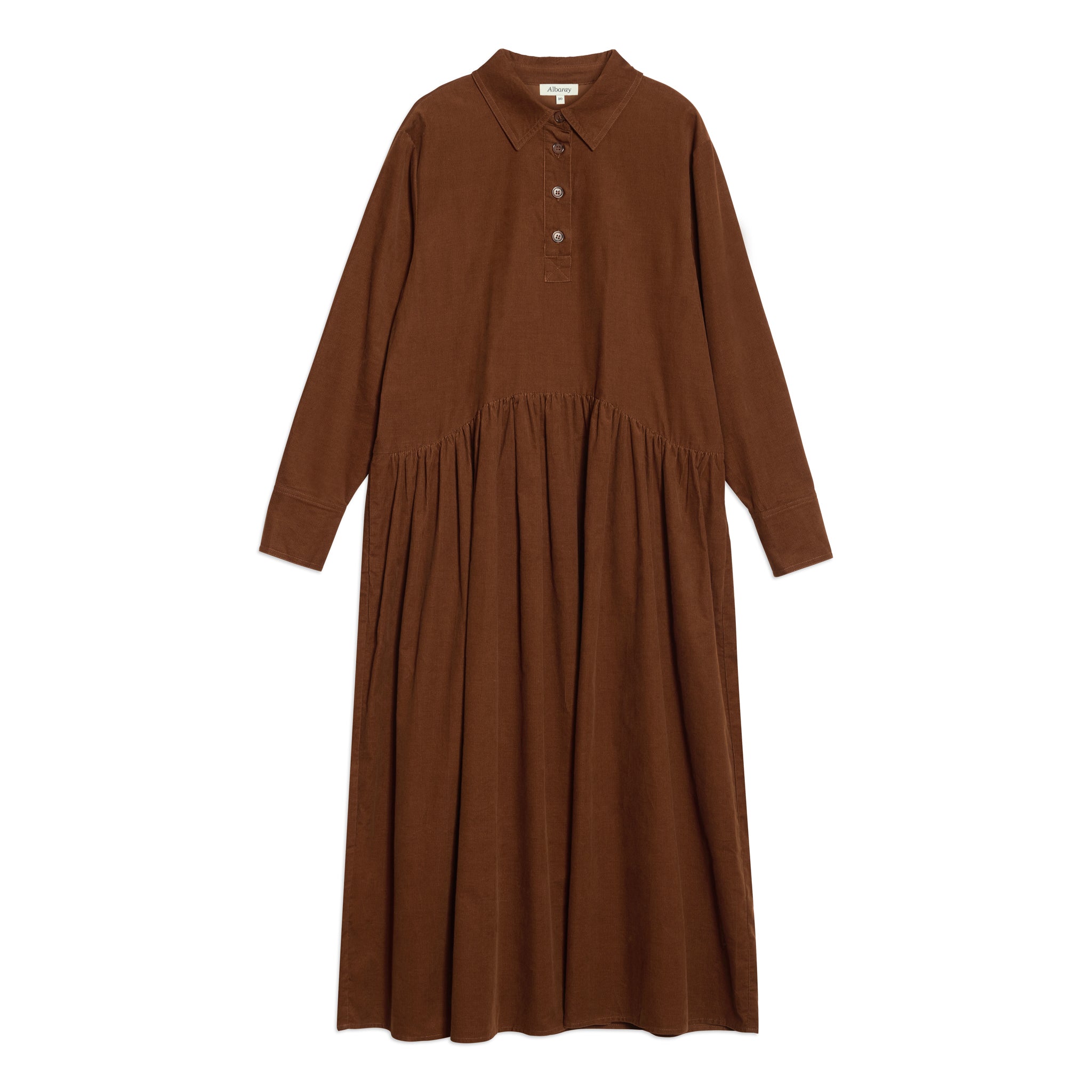 Tan Baby Cord Midi Dress