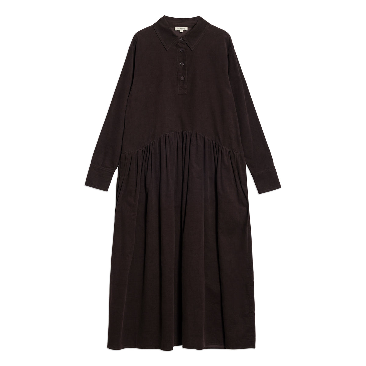 Chocolate Baby Cord Midi Dress