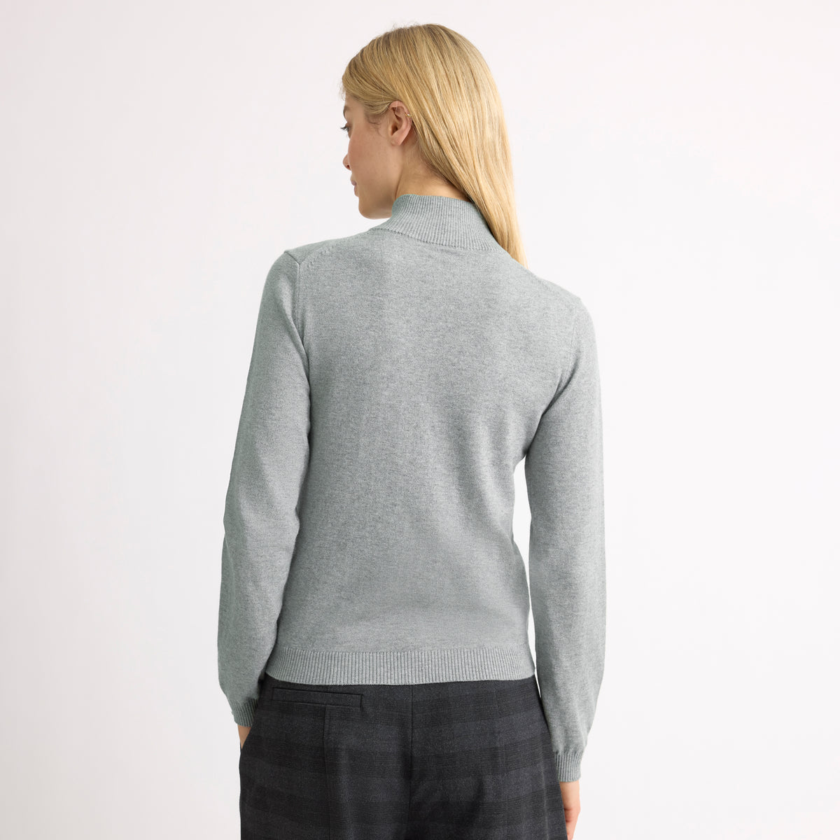 Grey Funnel Neck Zip Jumper