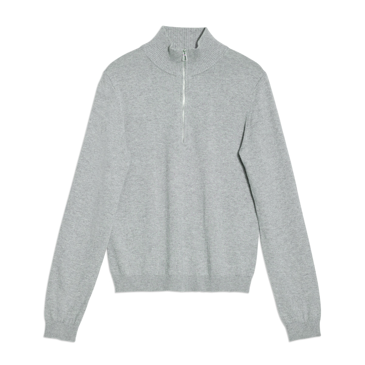 Grey Funnel Neck Zip Jumper