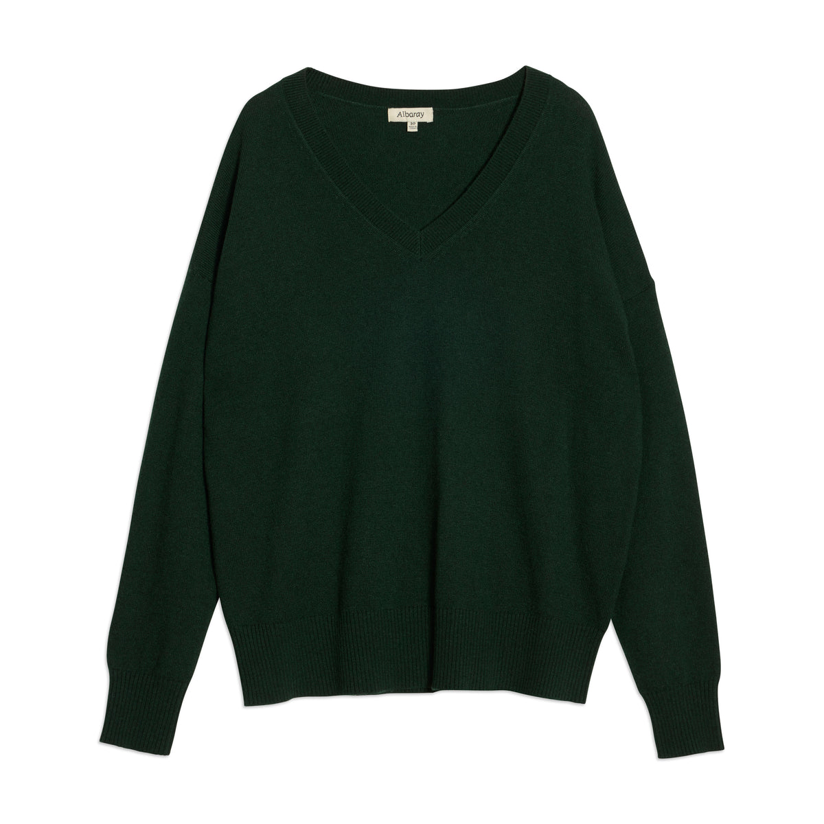 Green Wool Blend V Neck Jumper