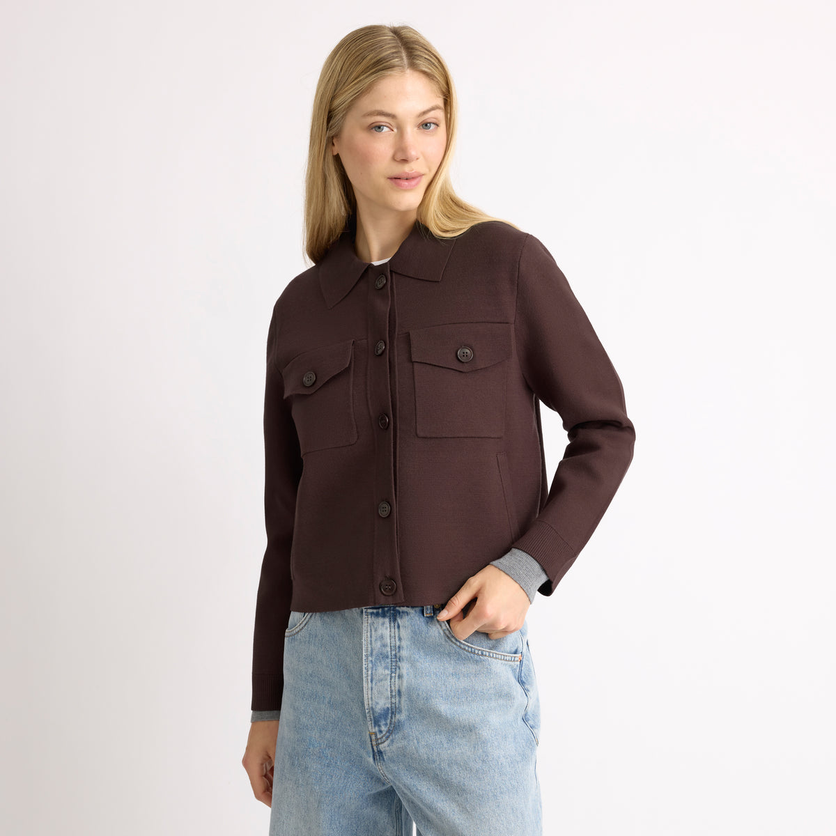 Chocolate Pocket Knit Jacket