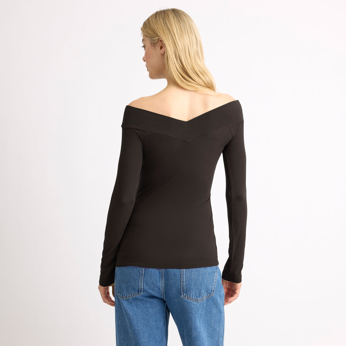 Chocolate V Bardot Top