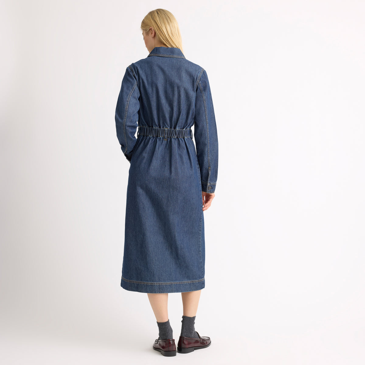 Denim Zip Front Dress