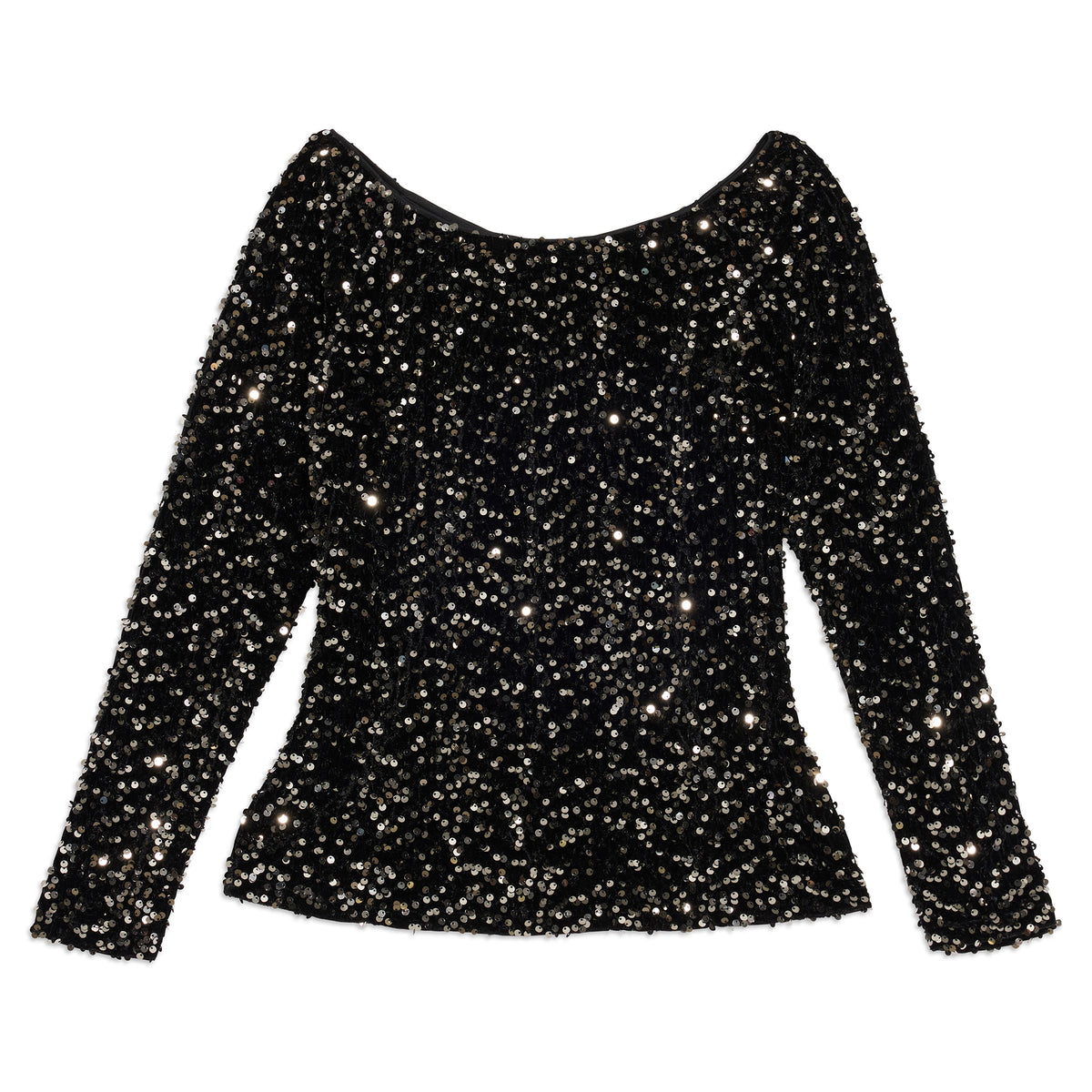 Velvet Sequin Bardot Top