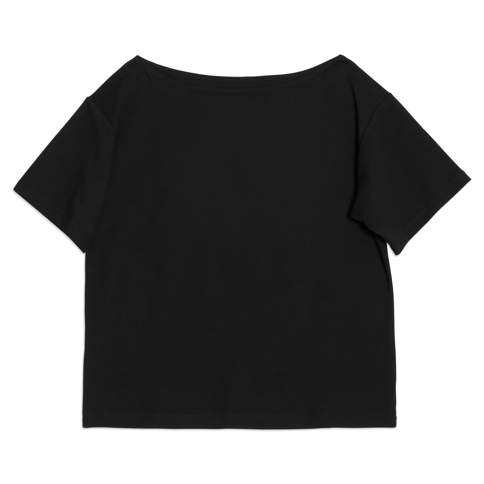 Black Off Shoulder T Shirt