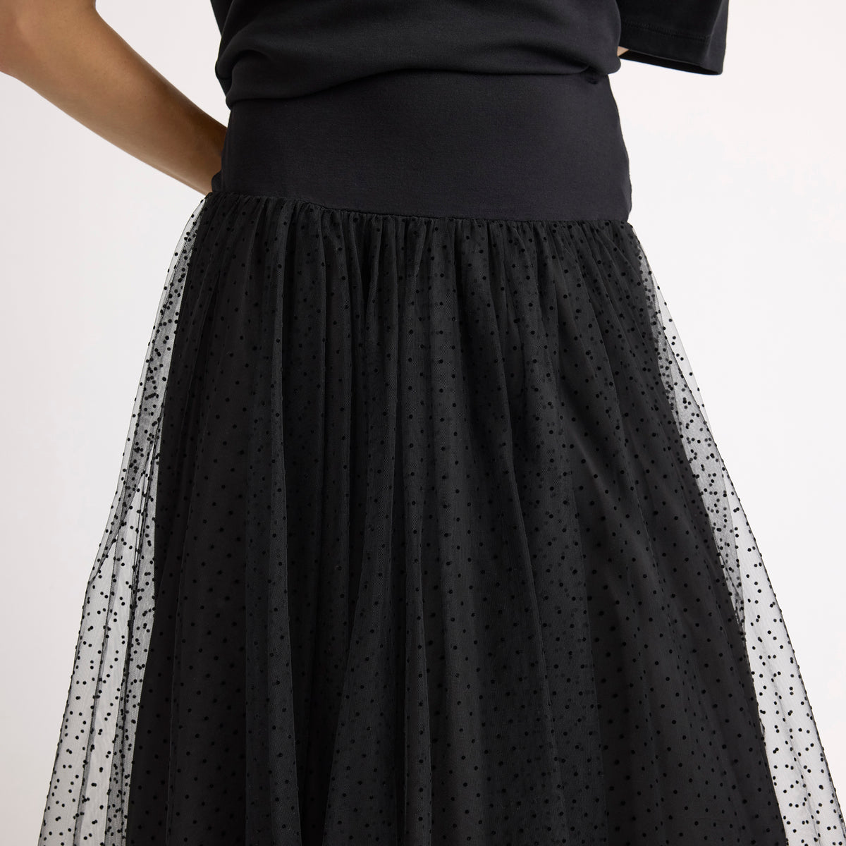 Flocked Spot Skirt
