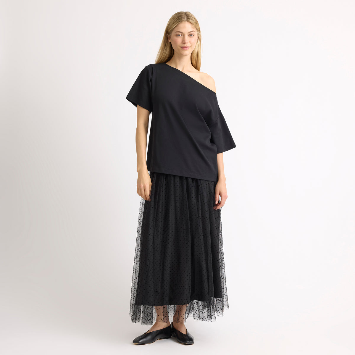 Flocked Spot Skirt
