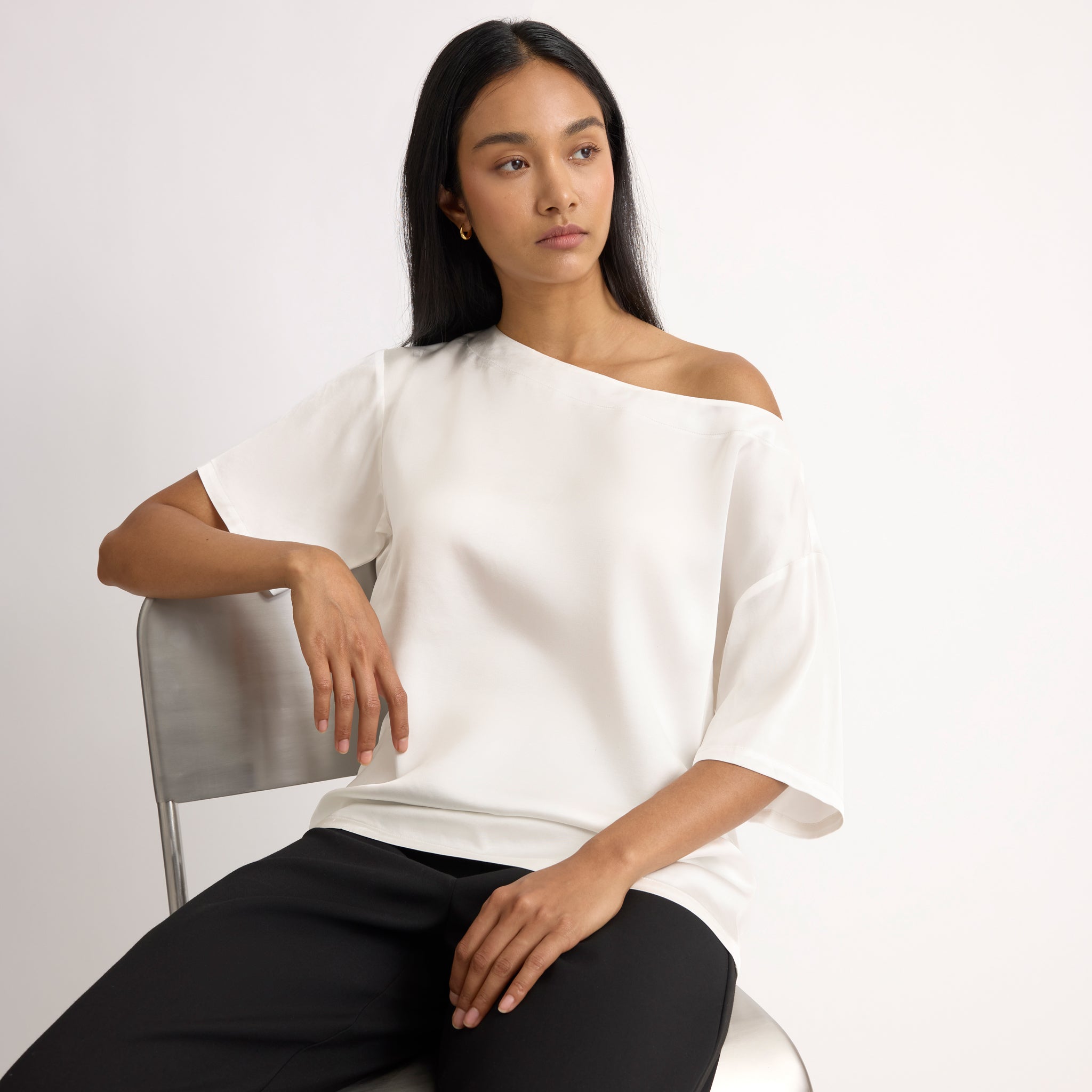 Satin Off Shoulder Top