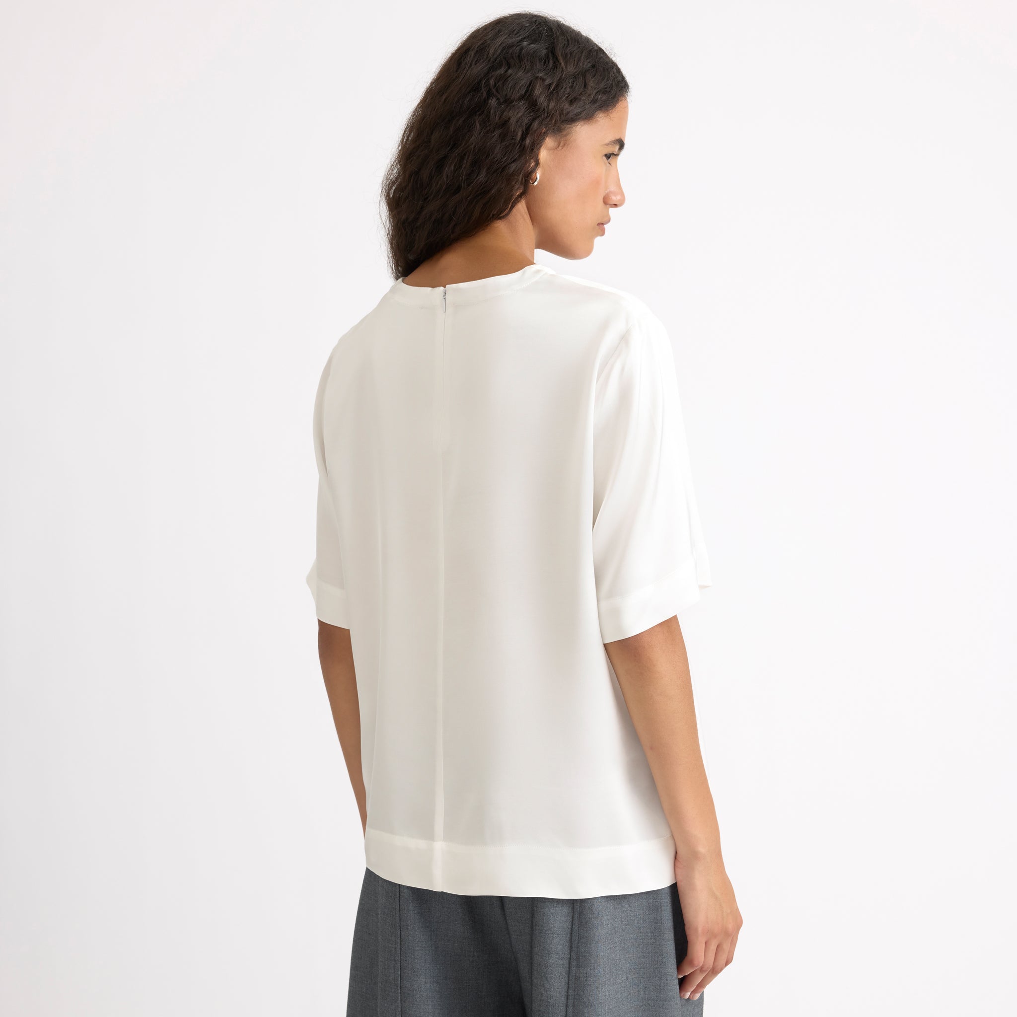 Cream Satin T-Shirt