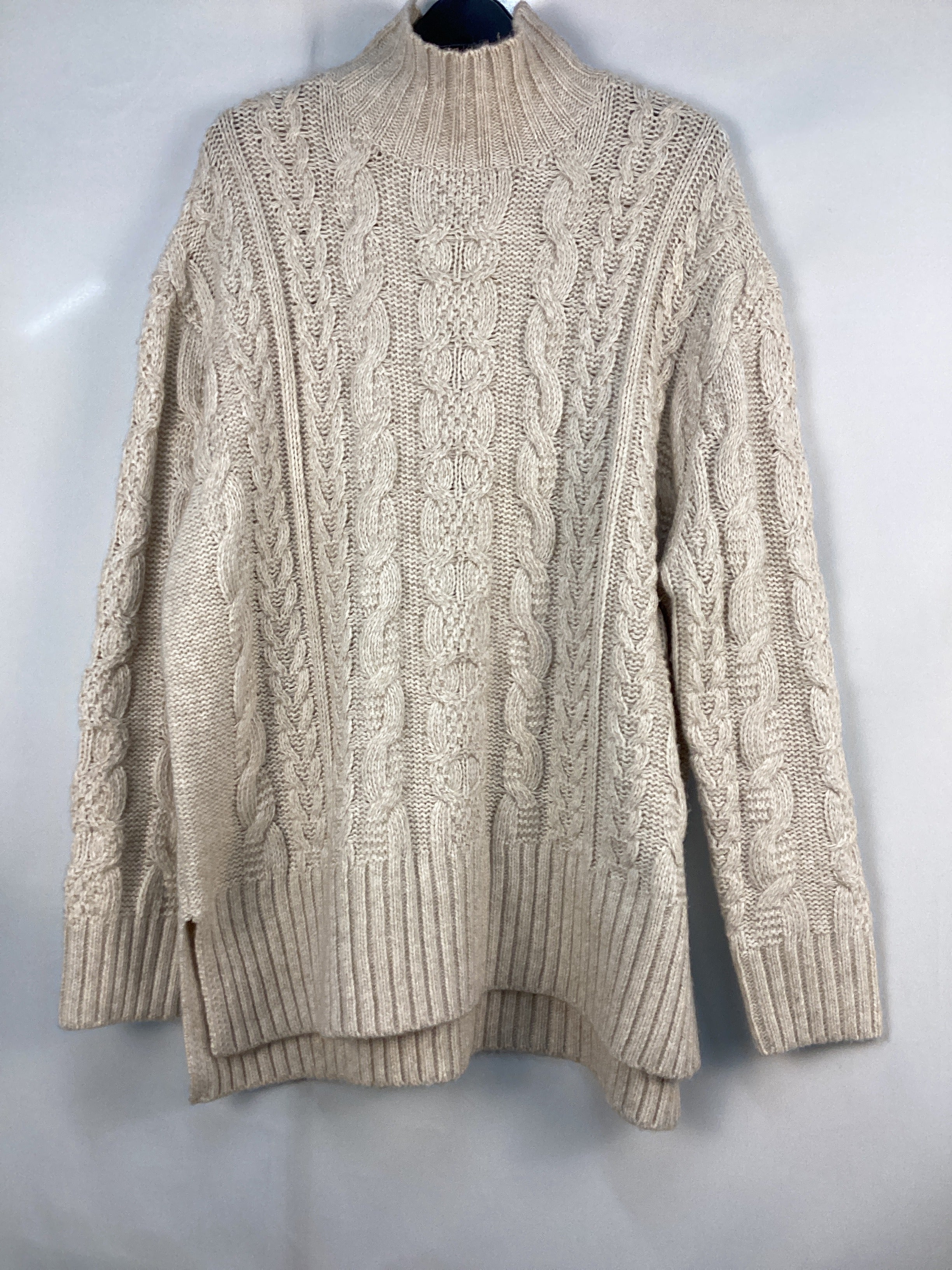 Re-Loved  Cream Cable Turtle Neck Jumper - Size 10