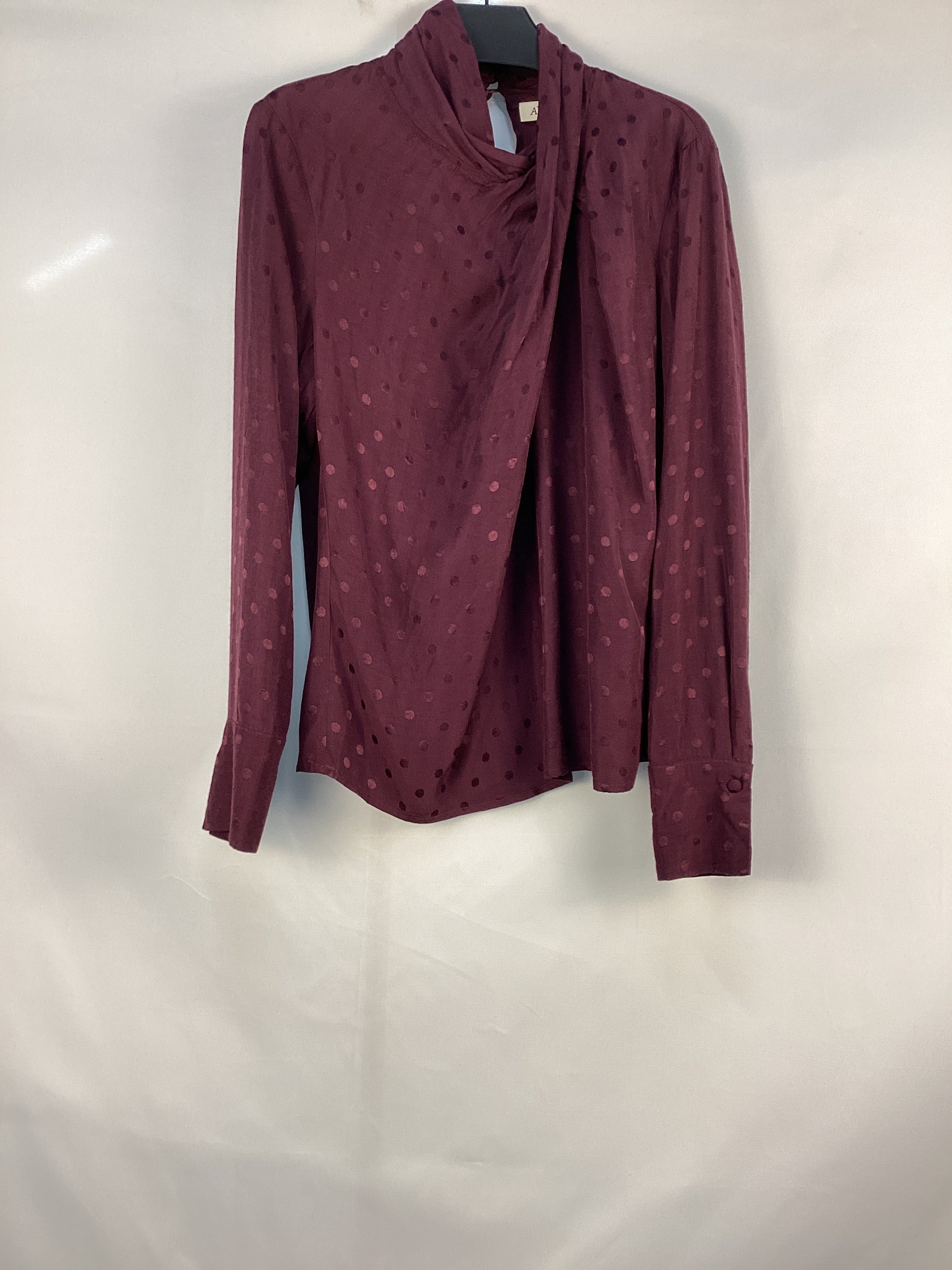 Re-Loved  Jacquard Twist Neck Top - Size 8