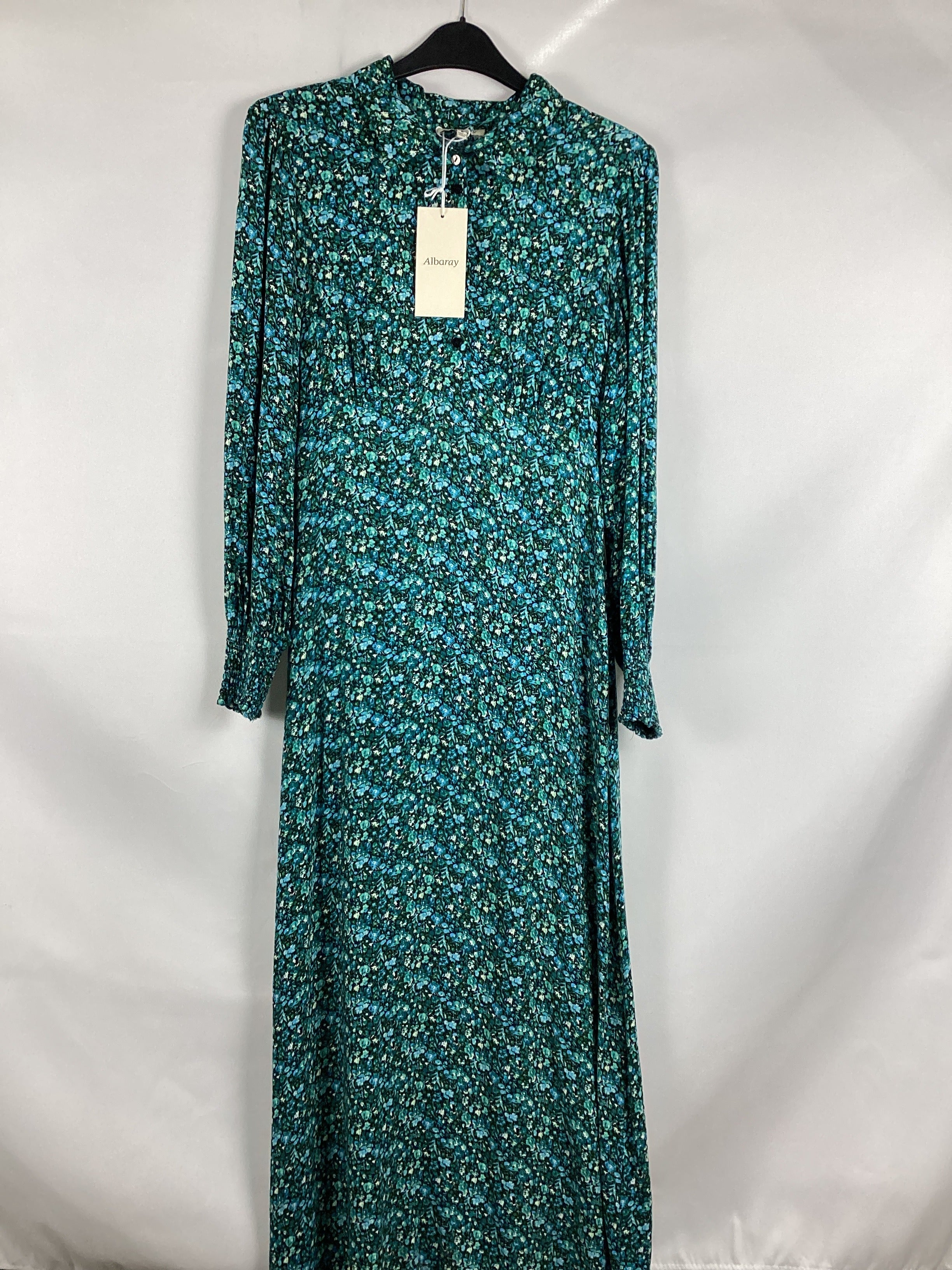 Re-Loved Green Floral Midi Dress - Size 8