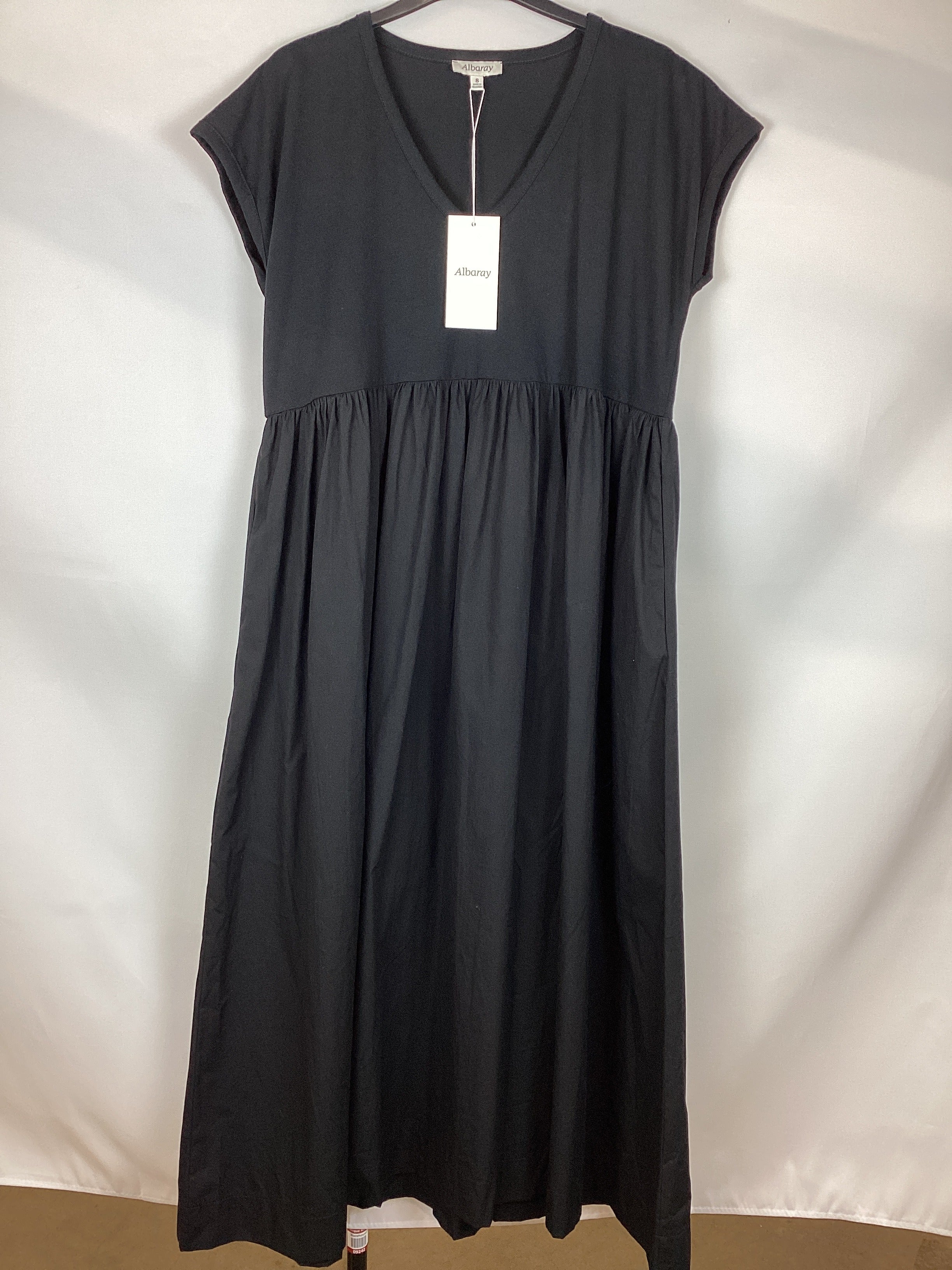 Re-Loved V Neck Woven Mix Dress - Size 8