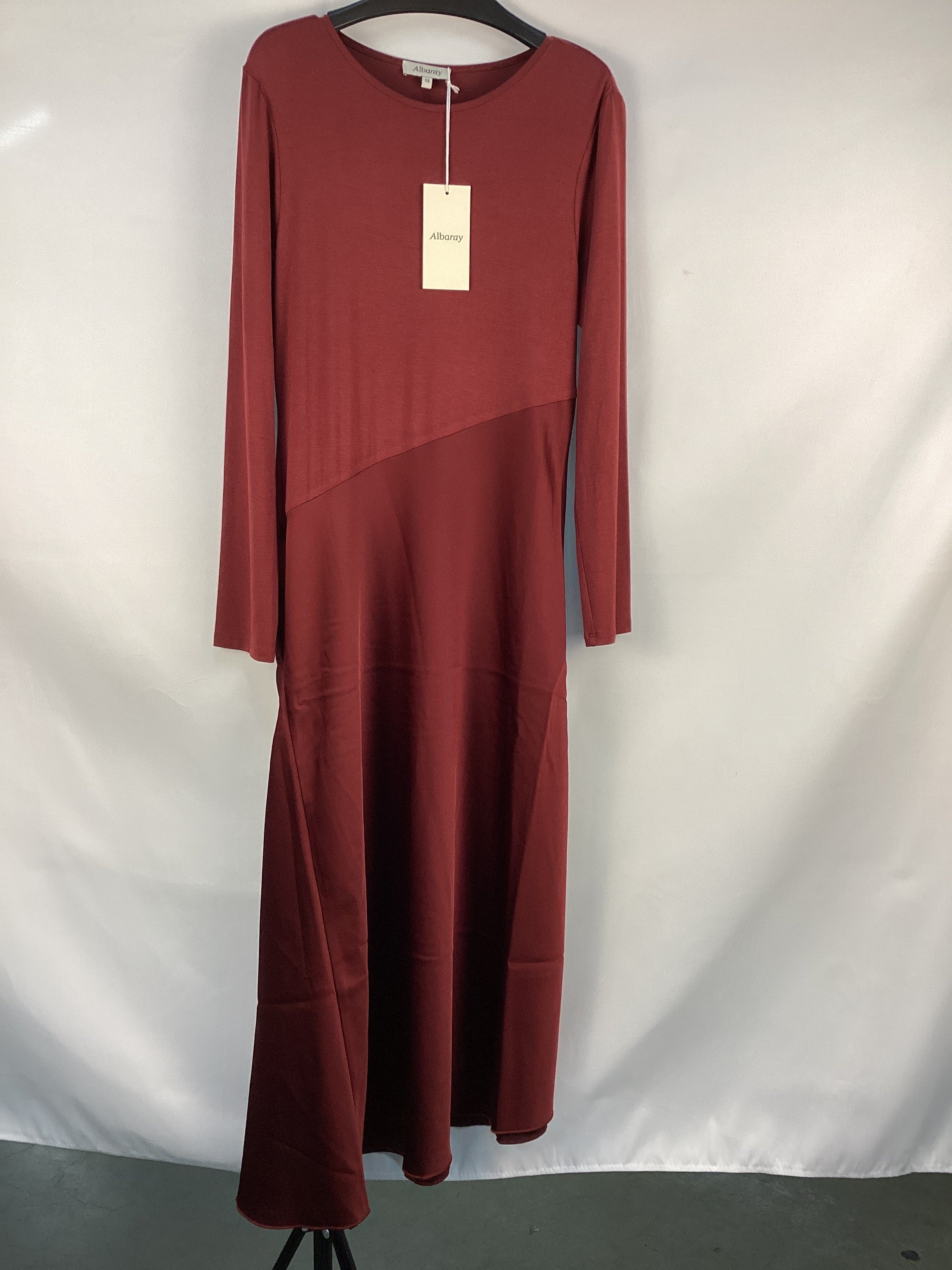 Re-Loved Satin & Jersey Asymmetric Dress - Size 12