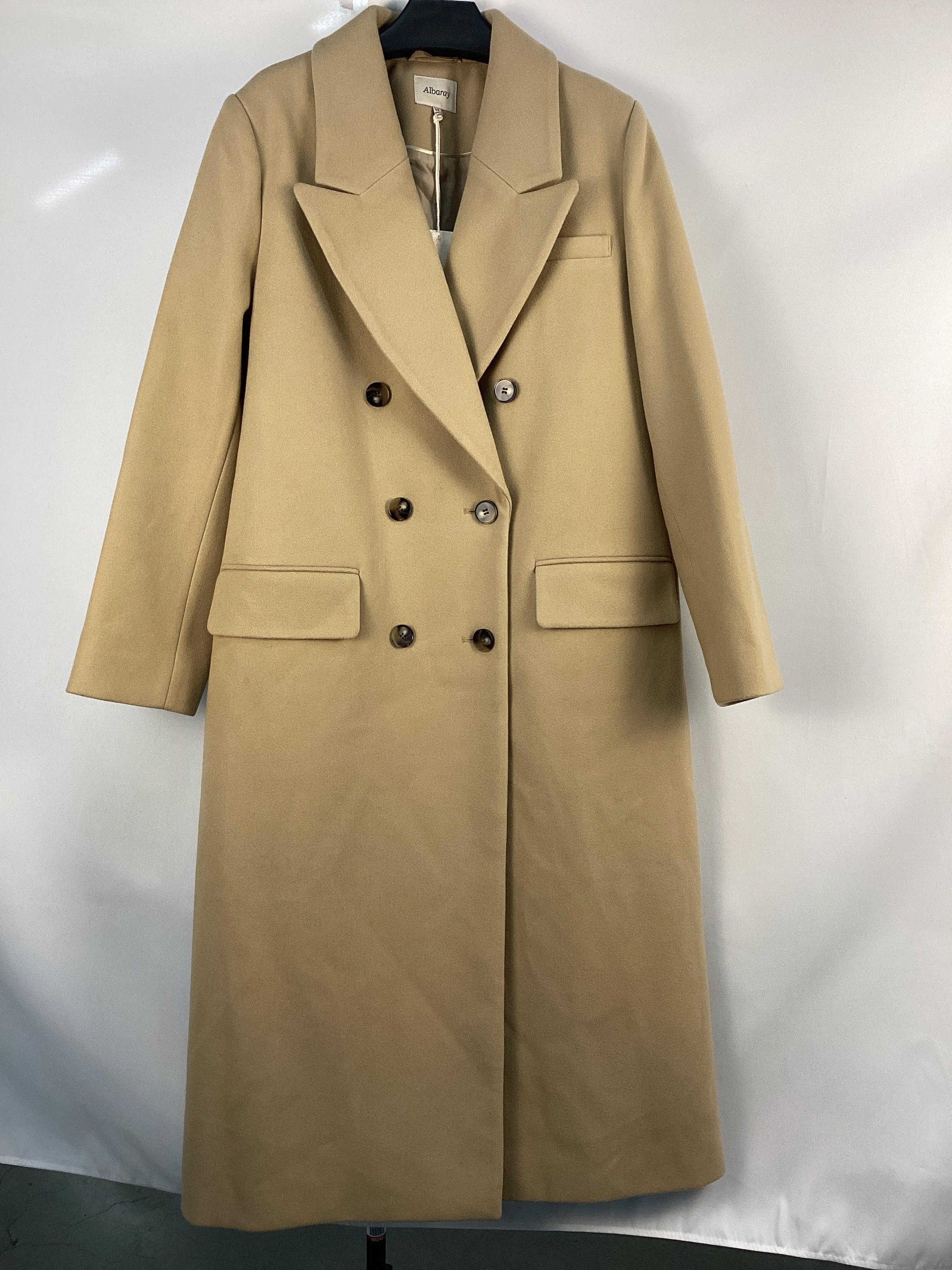 Re-Loved Camel Double Breasted Coat - Size 14