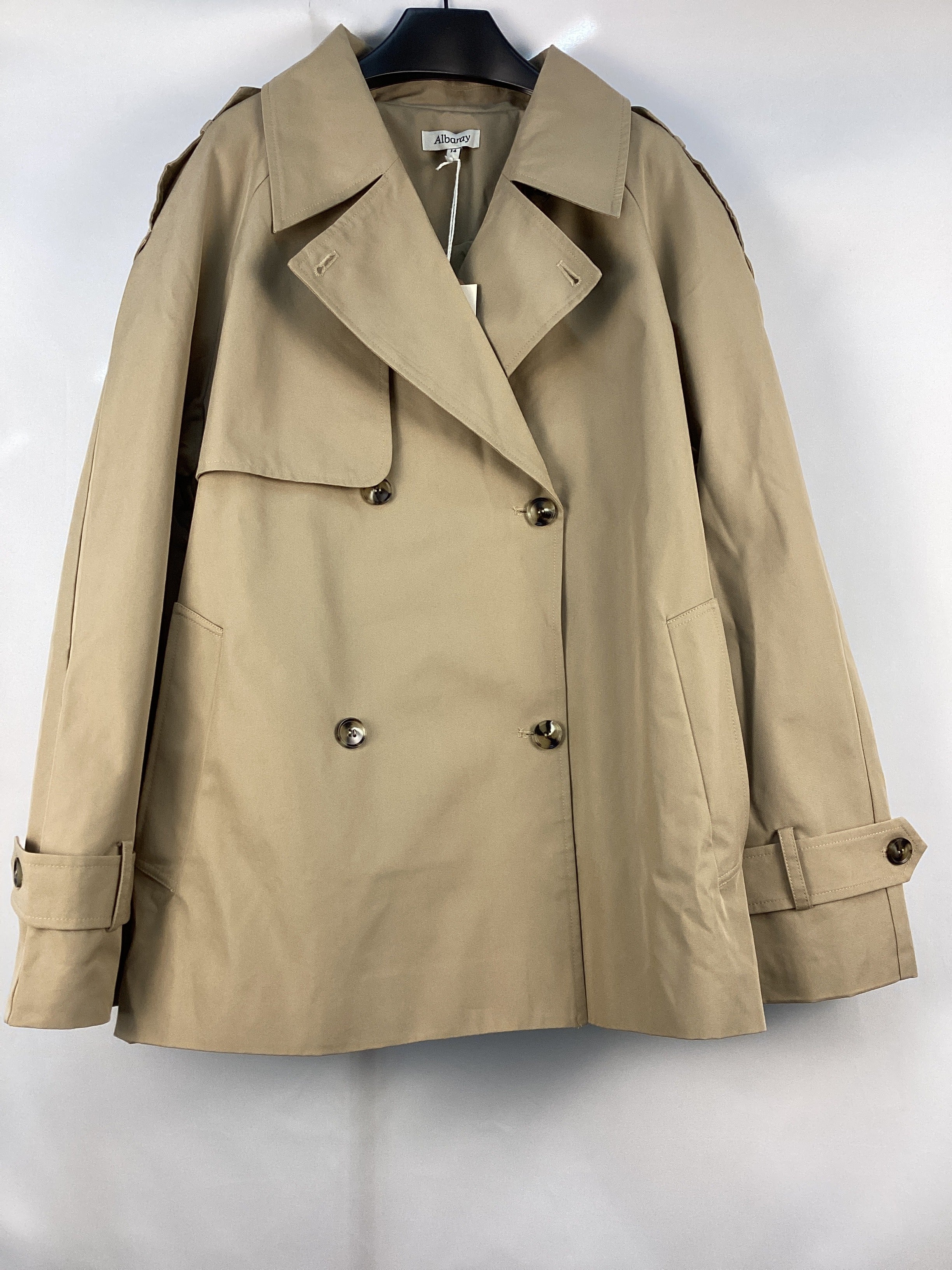 Re-Loved  Short Double Breasted Trench Coat - Size 14