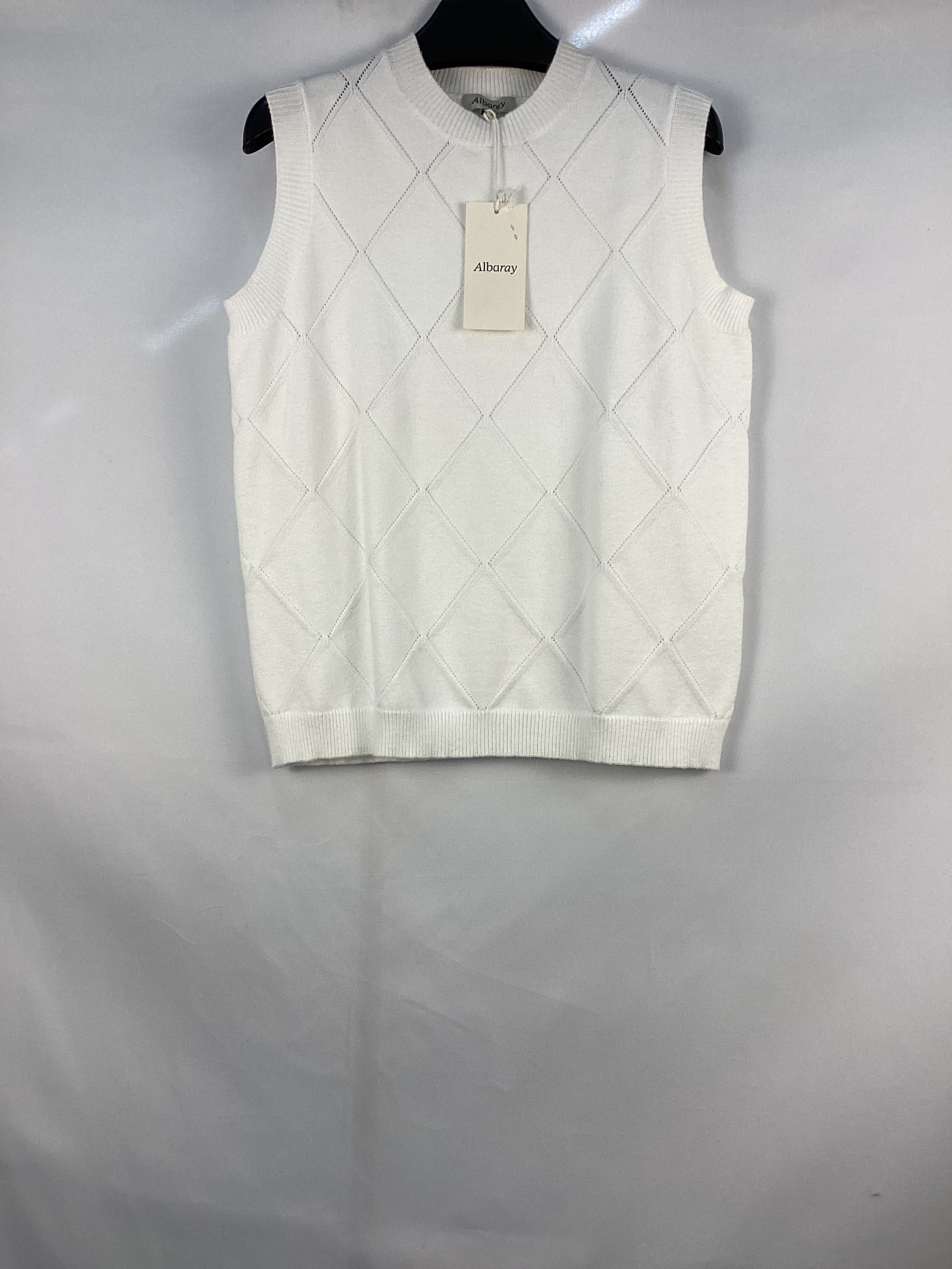 Re-Loved White Diamond Pointelle Tank - Size 10