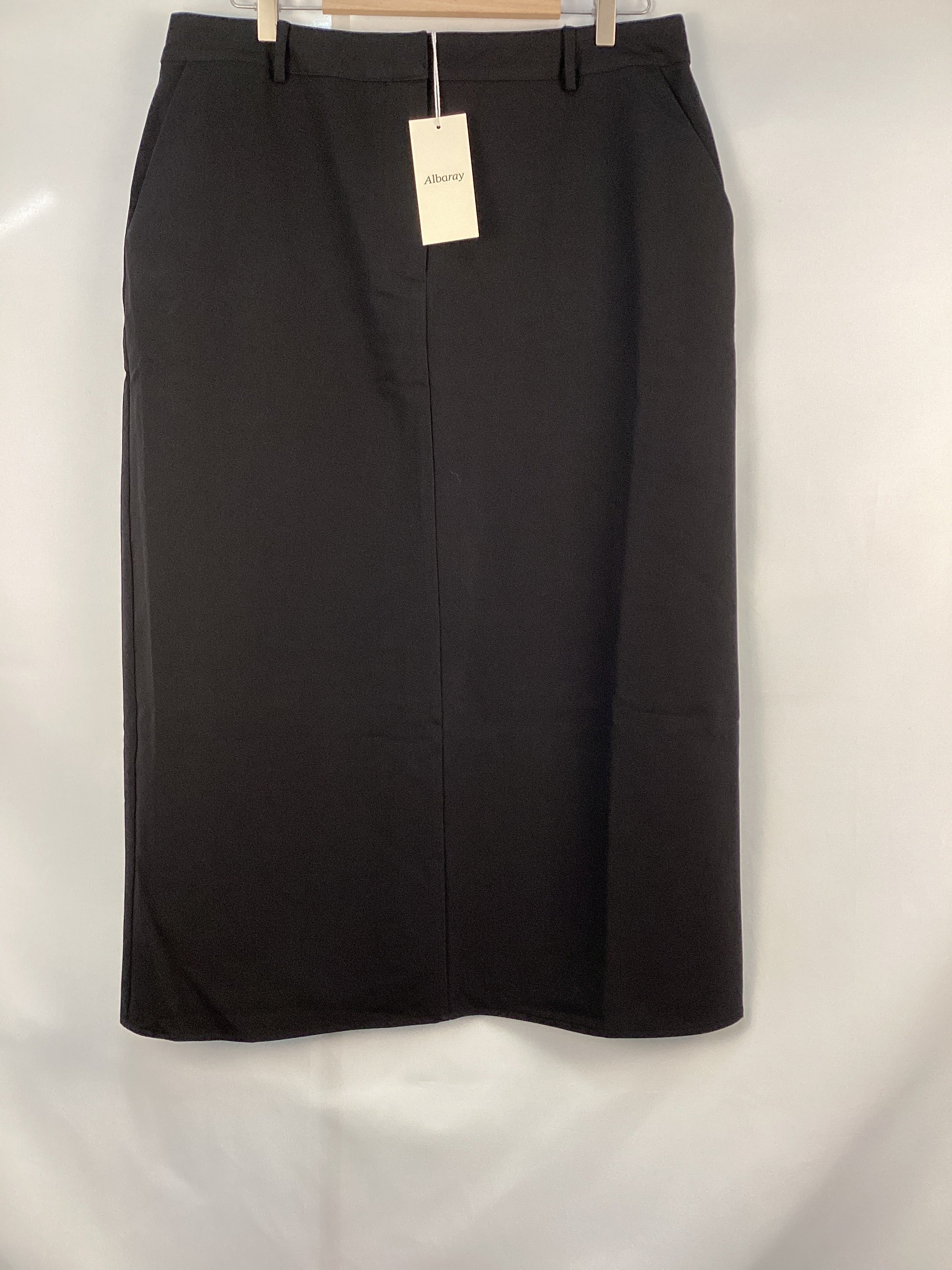 Re-Loved  Black Tailored Maxi Skirt - Size 18