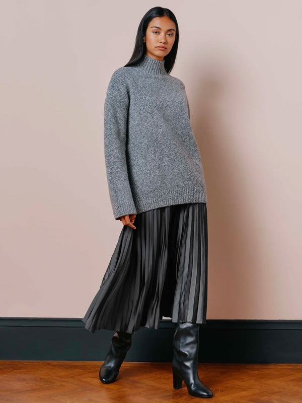 Grey funnel neck jumper hotsell