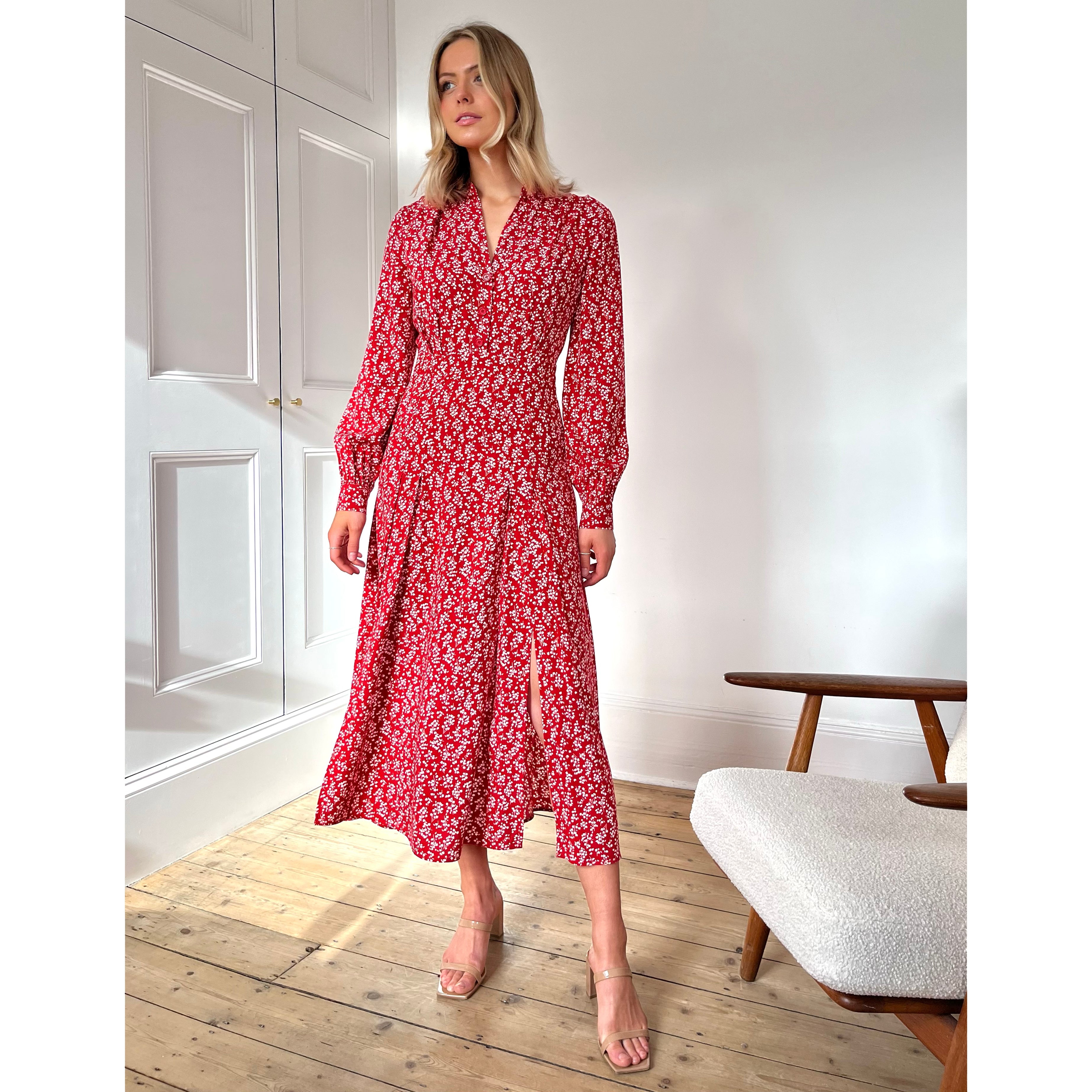 Re-Loved  Mini Tulip Print Shirtdress - Size 10