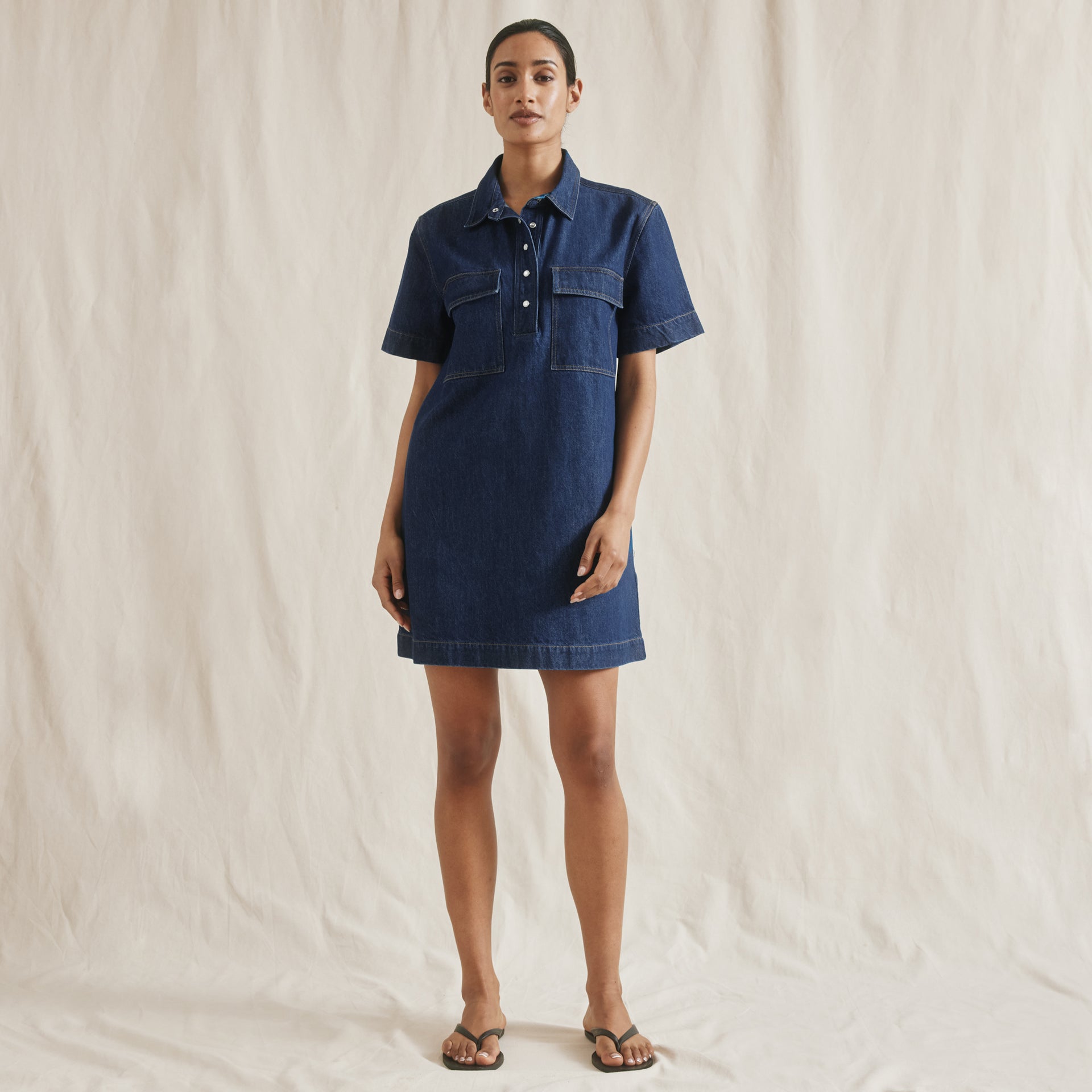 Short Denim Shirtdress Sustainable Womenswear Albaray